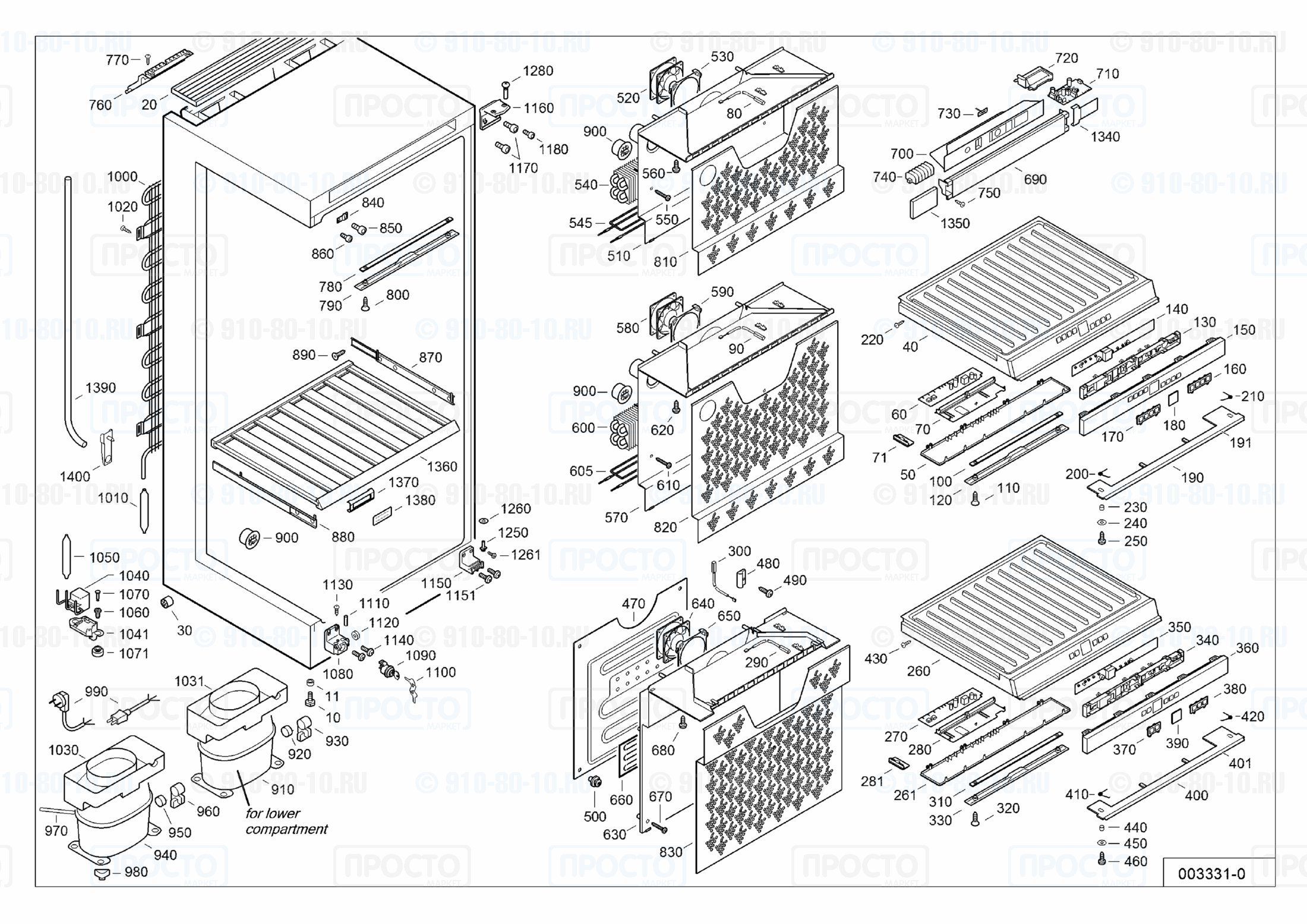 Взрыв-схема запчастей холодильника Liebherr WT 4677-21A