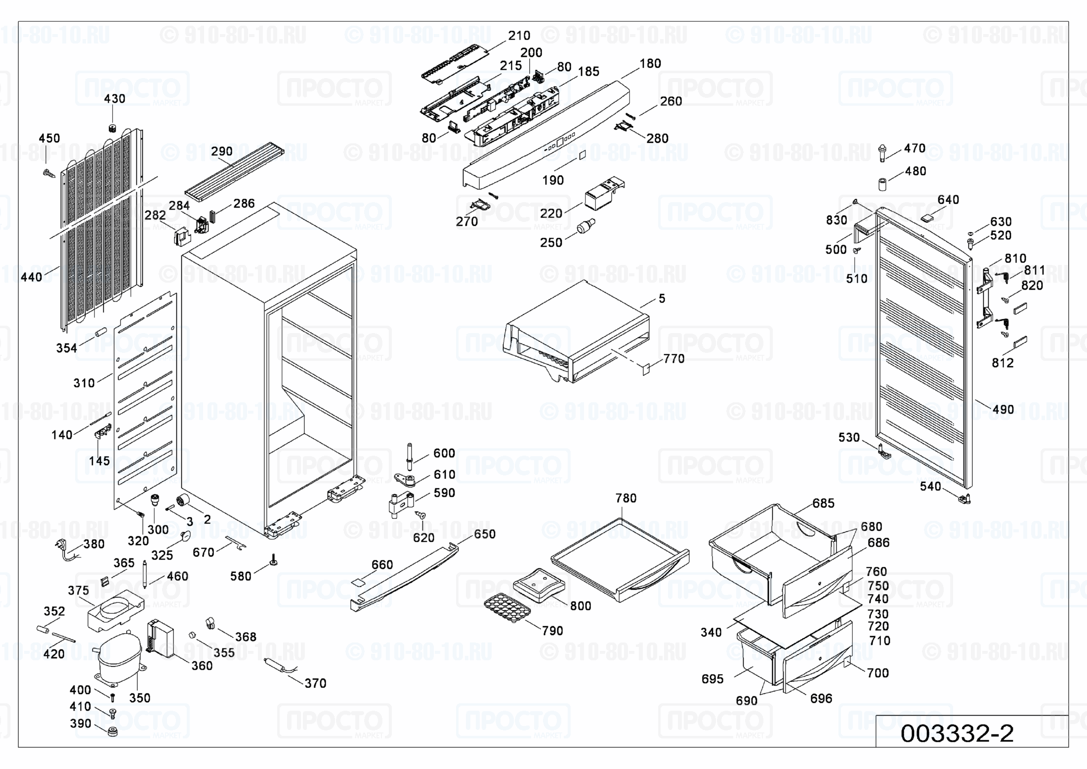 Взрыв-схема запчастей холодильника Liebherr GNP 2906-20B