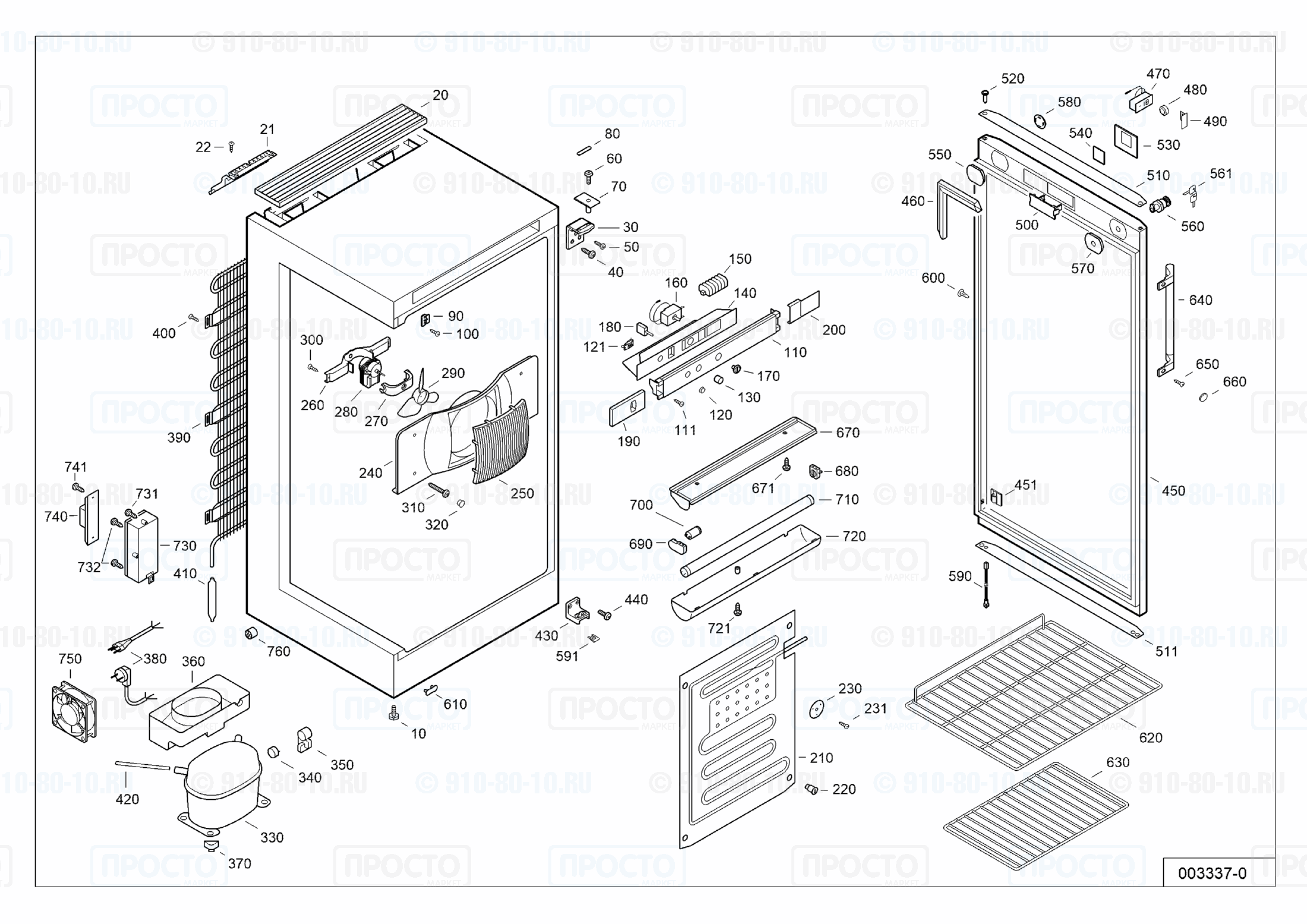 Взрыв-схема запчастей холодильника Liebherr FKv 4112-20I