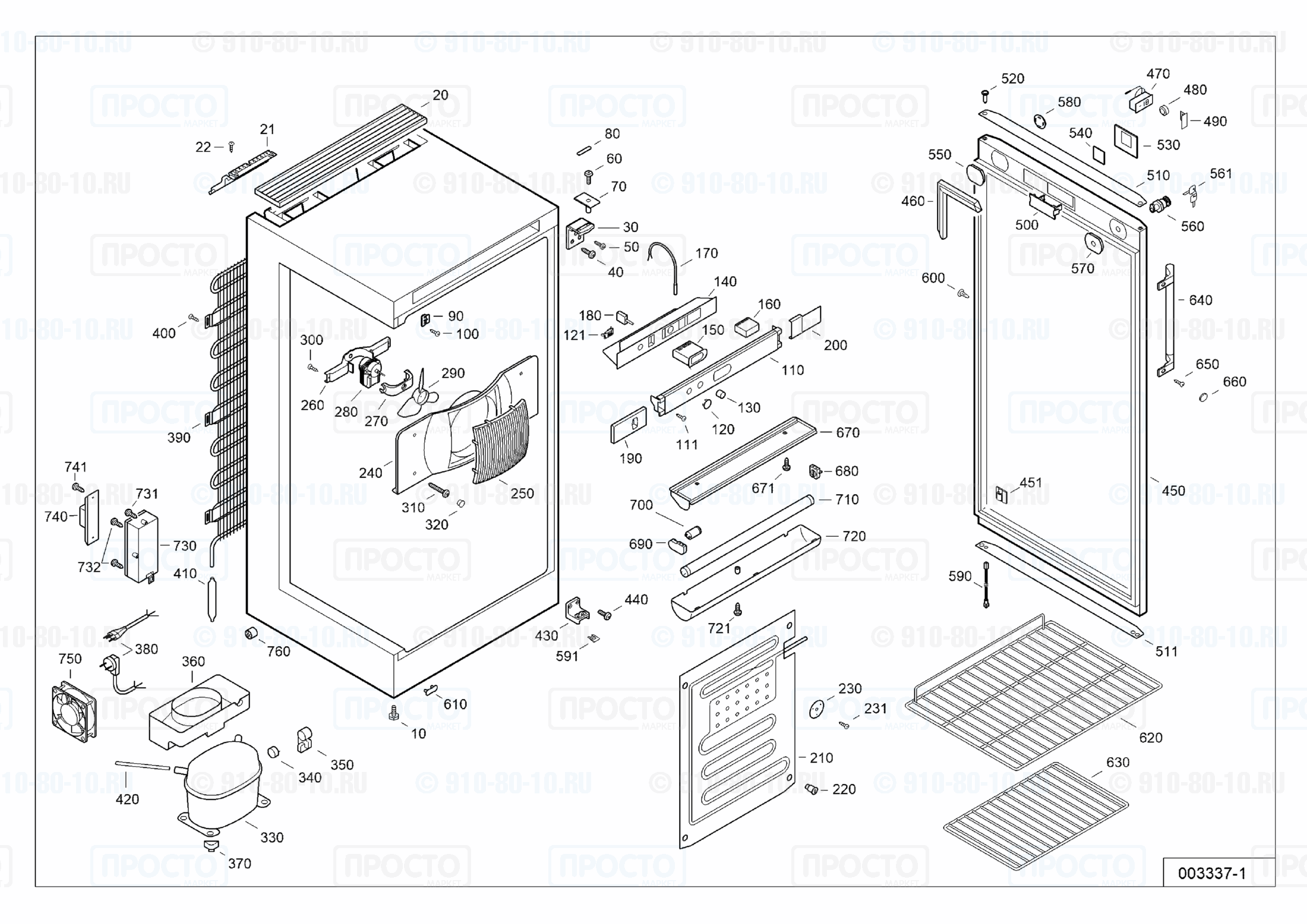Взрыв-схема запчастей холодильника Liebherr FKv 4112-22