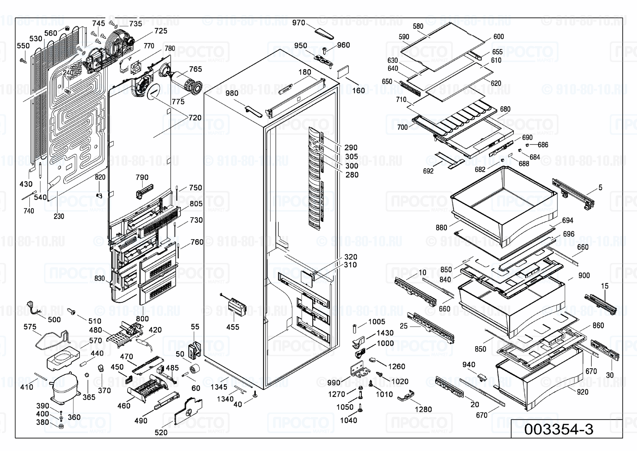 Взрыв-схема запчастей холодильника Liebherr SKBes 4212-21G