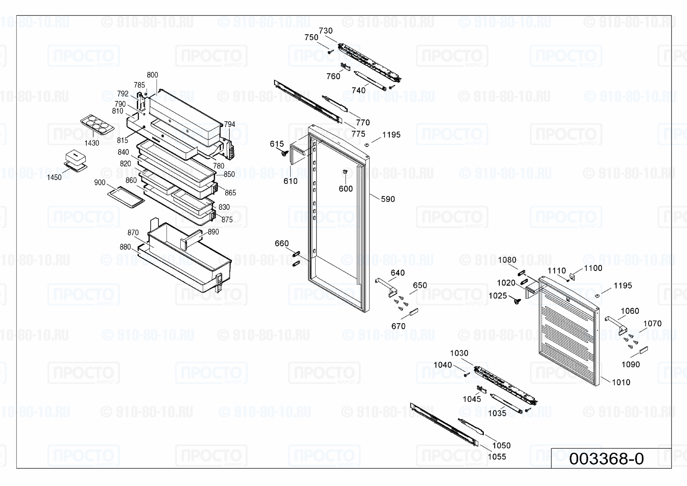 Взрыв-схема холодильника Liebherr CNP 4056-20E