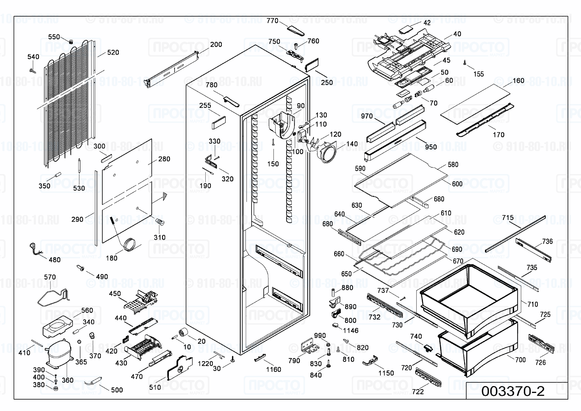 Взрыв-схема запчастей холодильника Liebherr SK 4270-20D