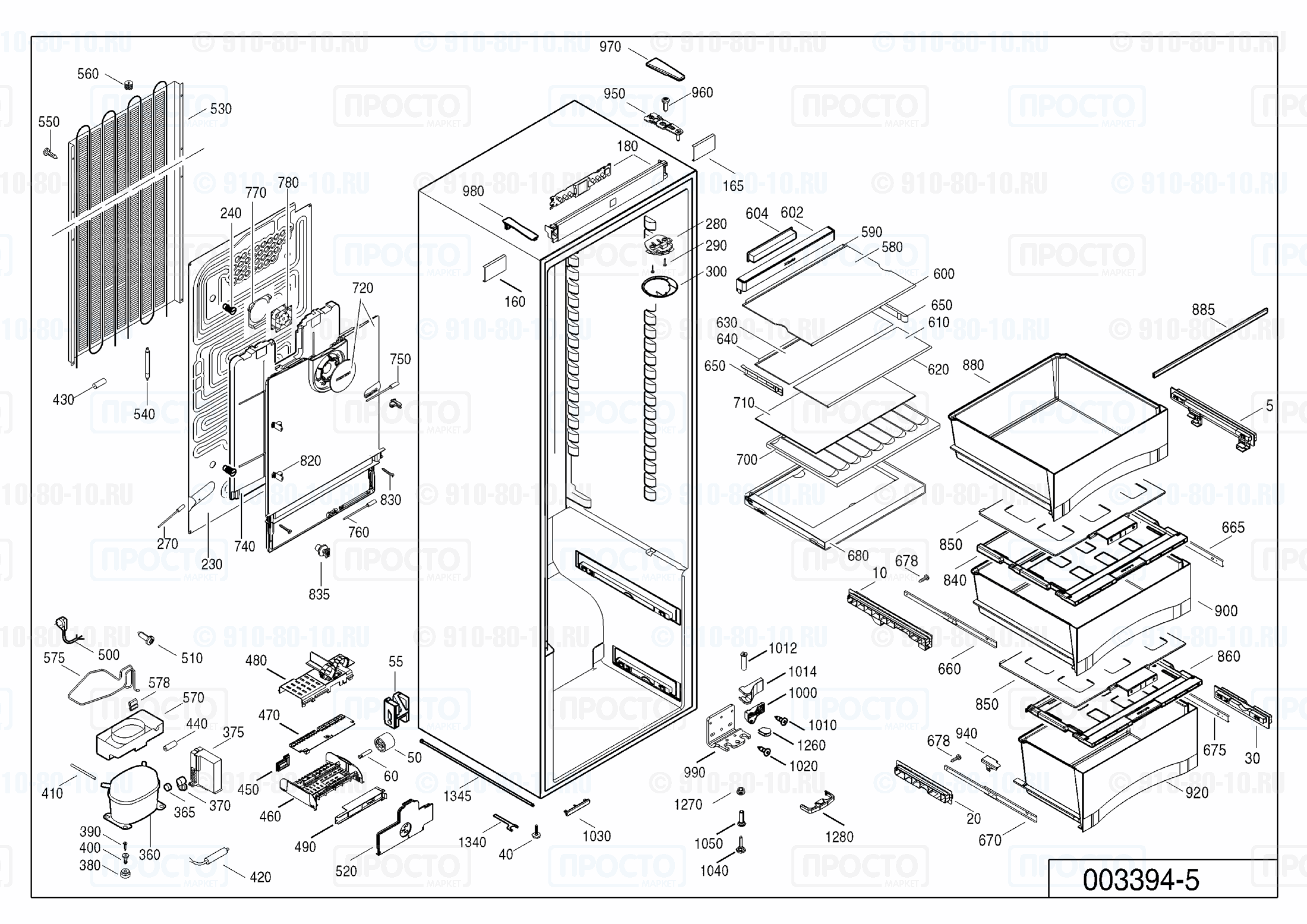Взрыв-схема запчастей холодильника Liebherr SKBes 4210-20M