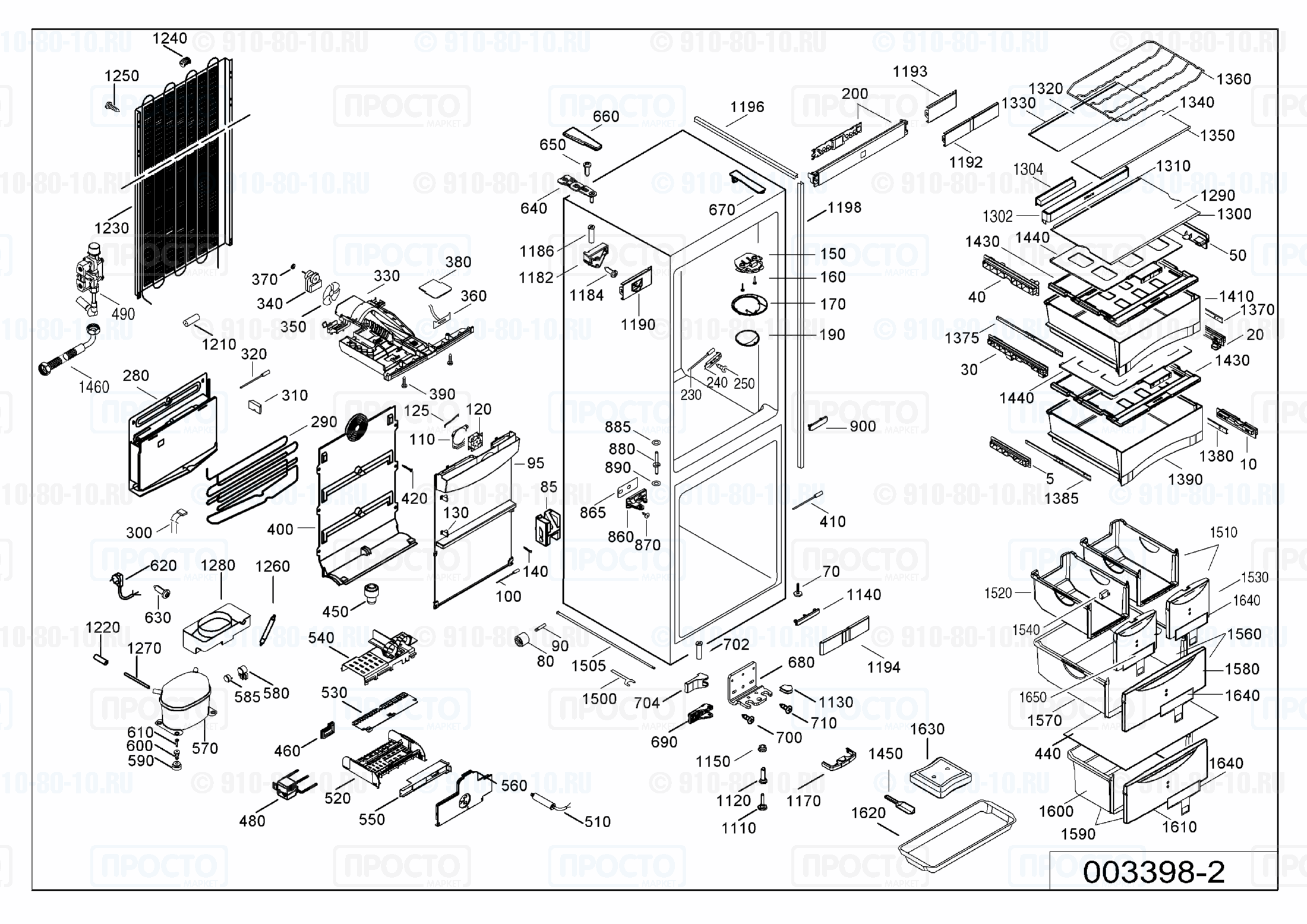Взрыв-схема запчастей холодильника Liebherr SBNes 3210-20B