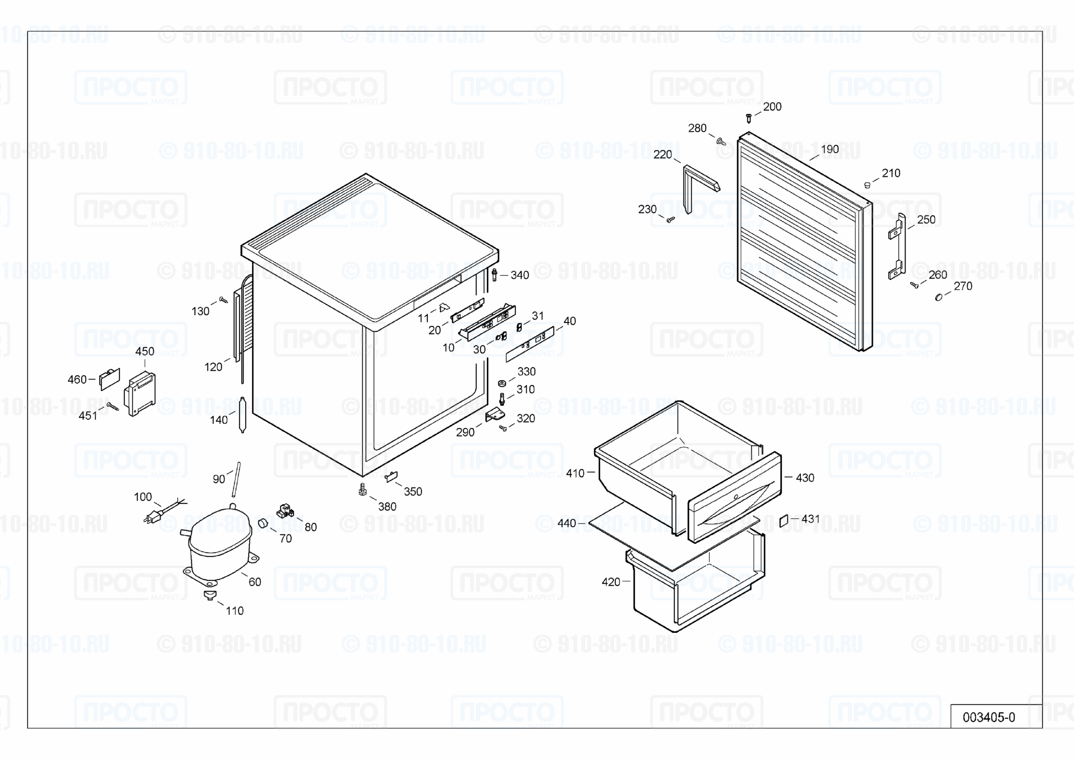 Взрыв-схема запчастей холодильника Liebherr GX 811-20D