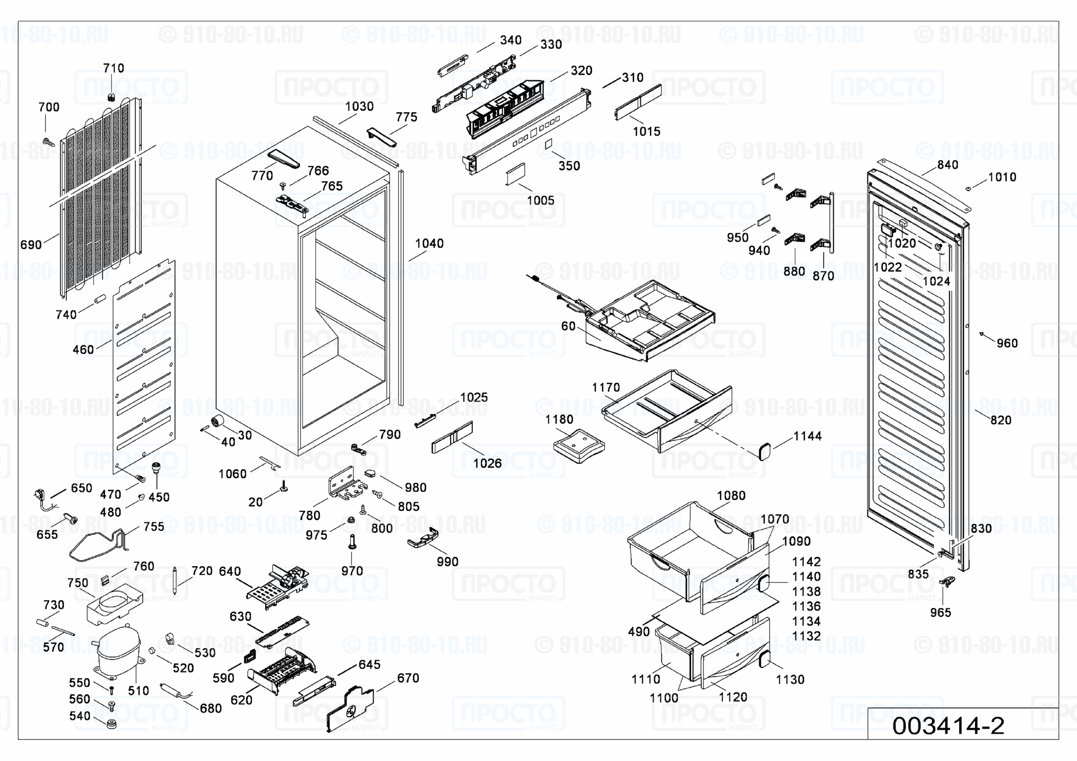 Взрыв-схема запчастей холодильника Liebherr SGNesf 3063-21D