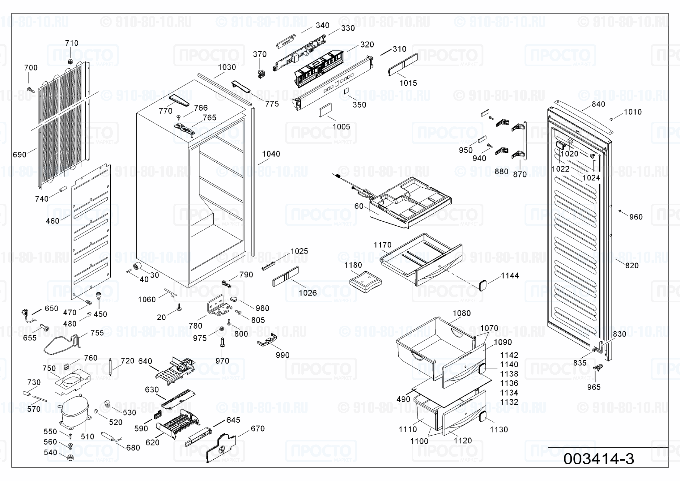 Взрыв-схема запчастей холодильника Liebherr SGNesf 3063-21H