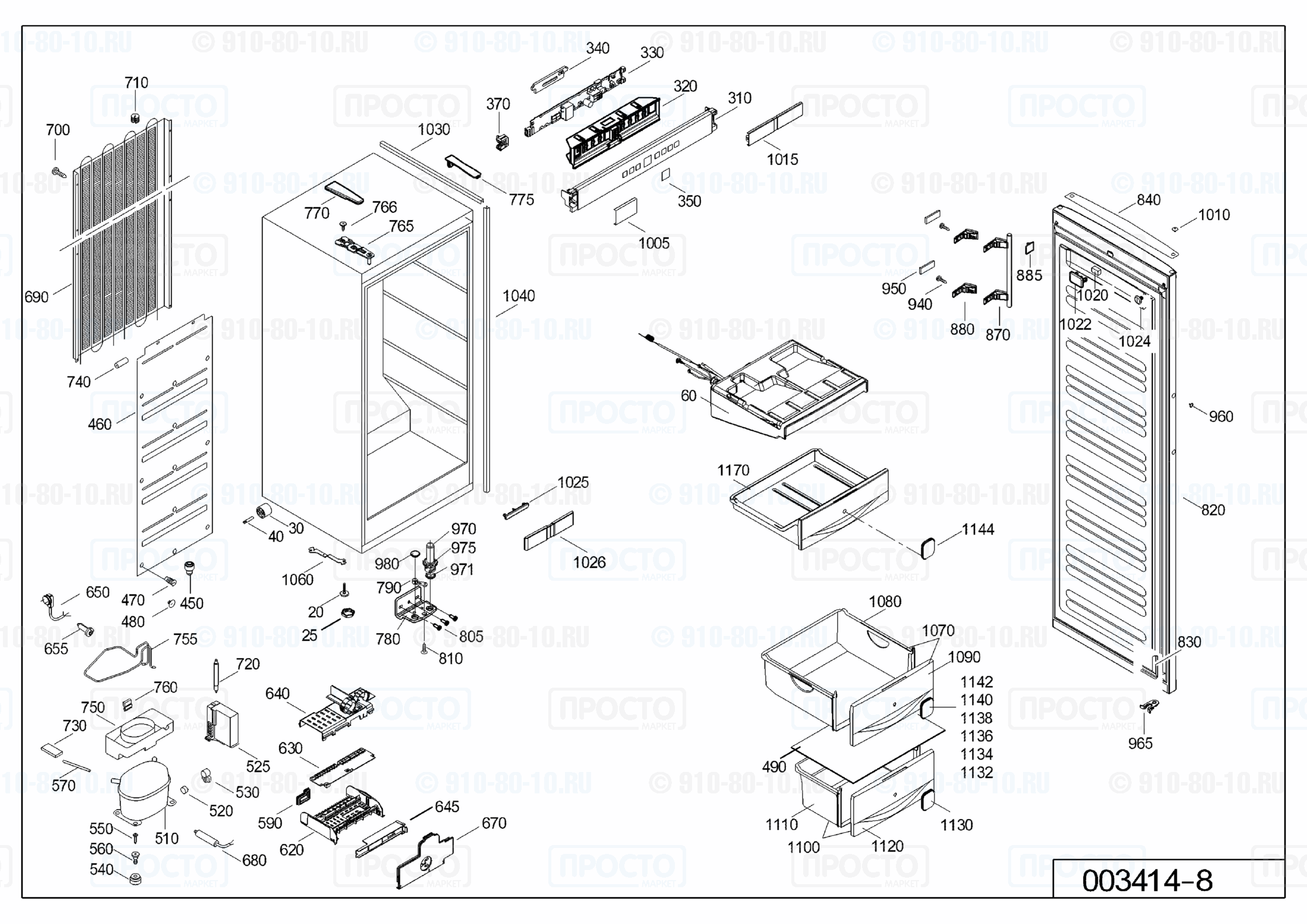 Взрыв-схема холодильника Liebherr SGNesf 3063-24A