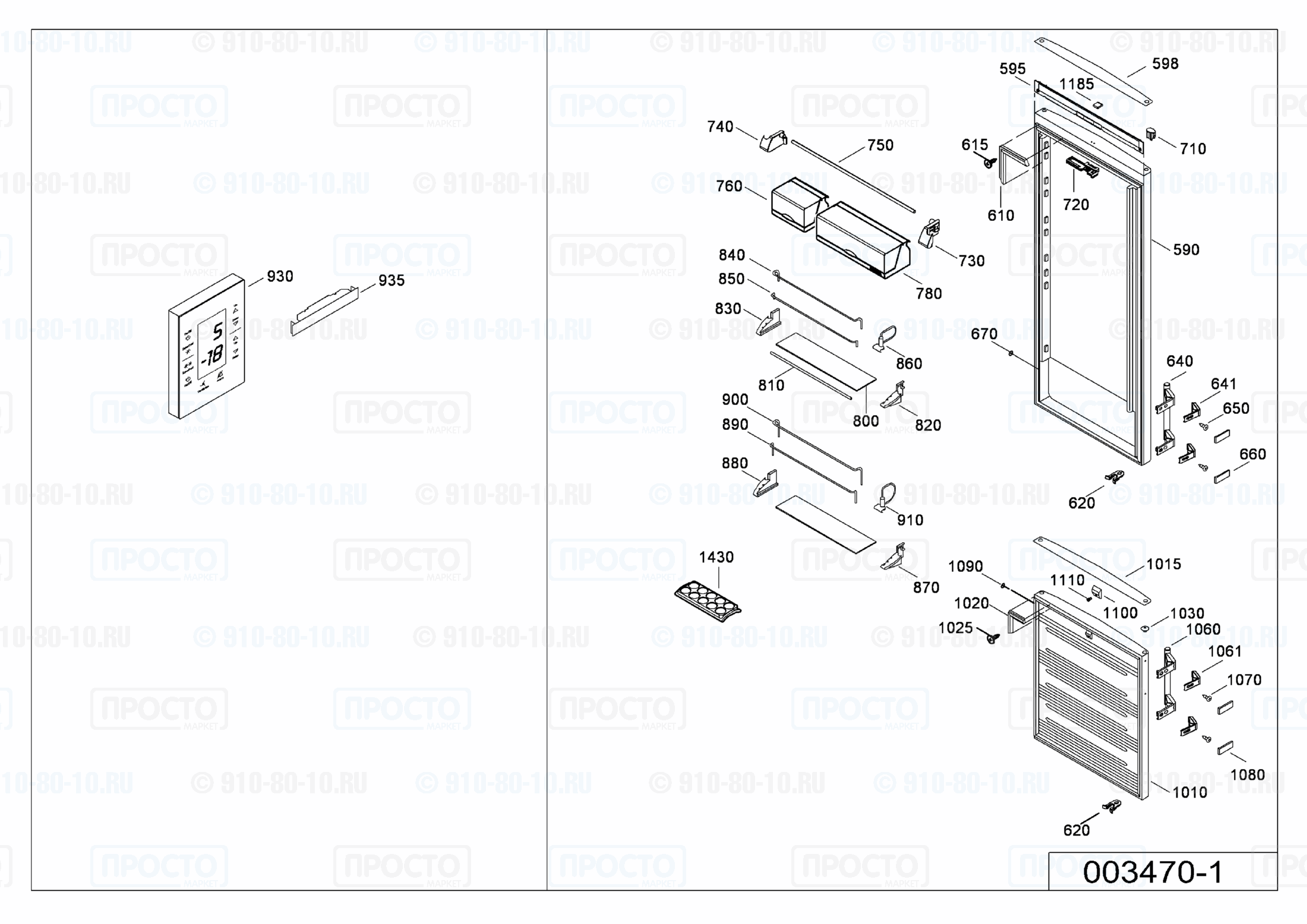 Взрыв-схема холодильника Liebherr CBNes 3966-20B