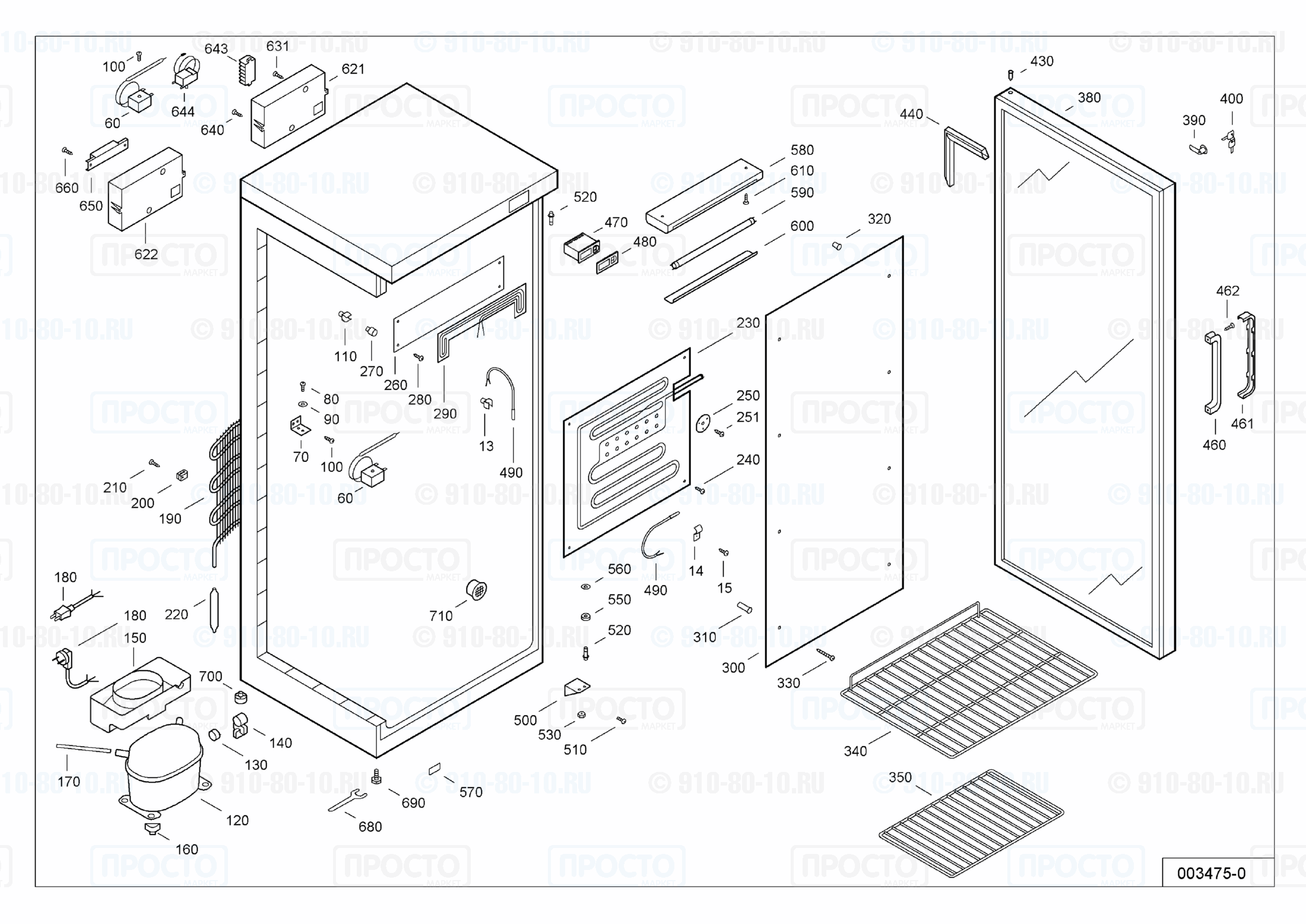 Взрыв-схема запчастей холодильника Liebherr WTSw 3202-20G