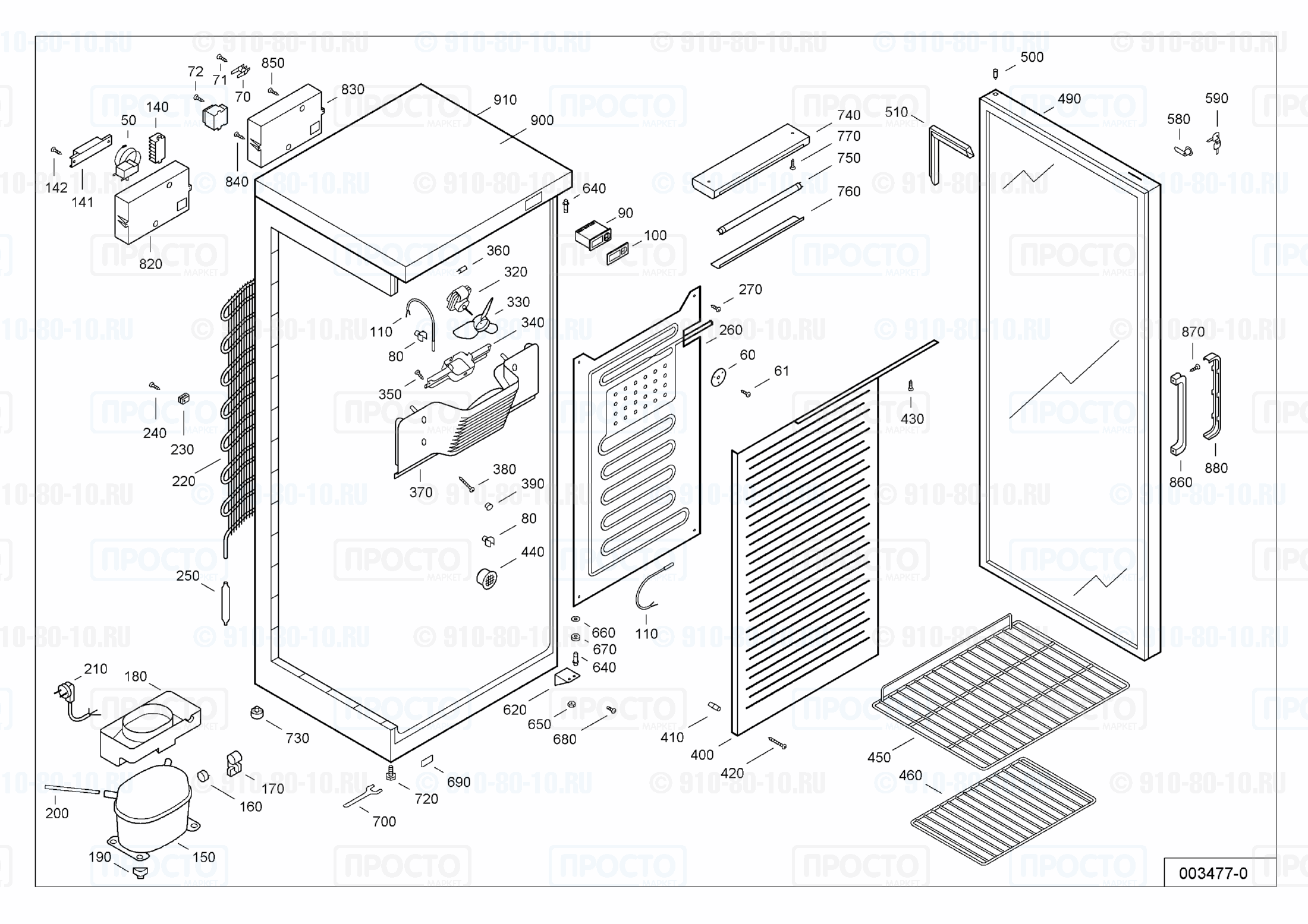 Взрыв-схема запчастей холодильника Liebherr WKSw 3202-12B