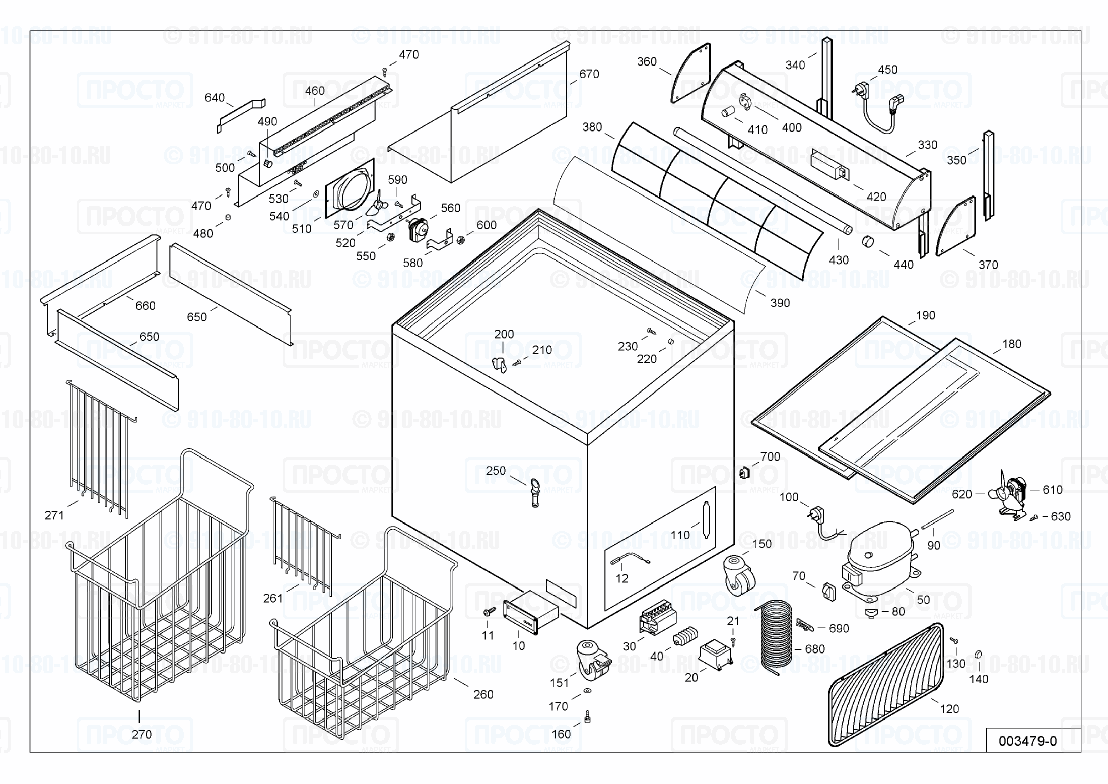 Взрыв-схема запчастей холодильника Liebherr FTI 2902-14