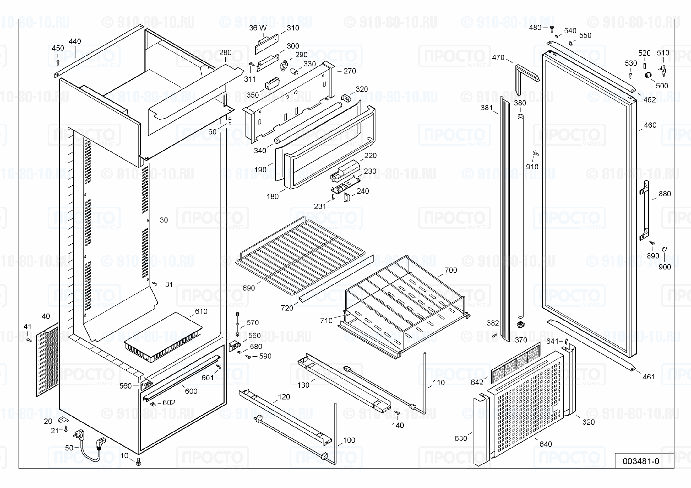 Взрыв-схема запчастей холодильника Liebherr FKDv 3412-10C