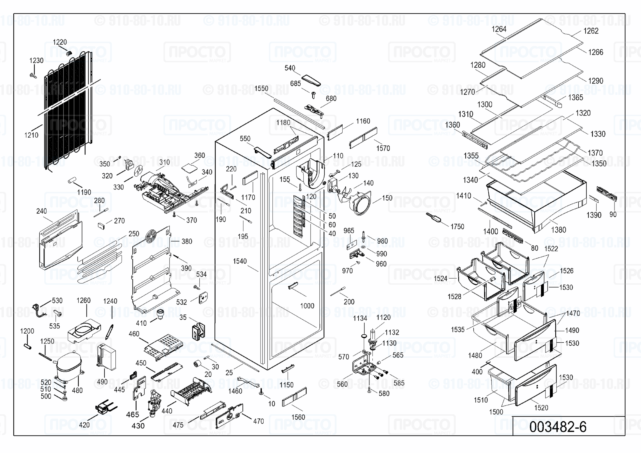 Взрыв-схема запчастей холодильника Liebherr CNes 4066-13B