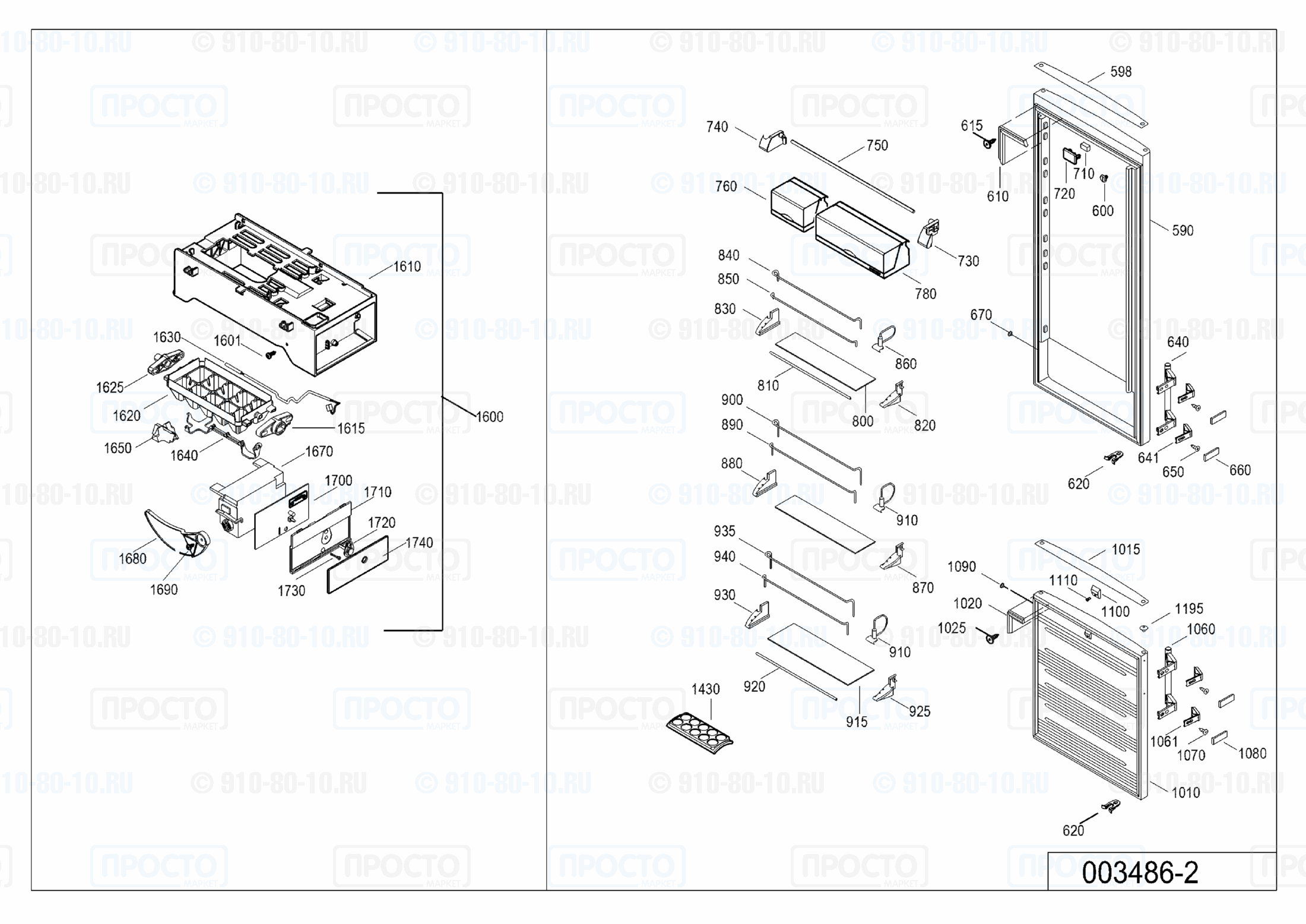 Взрыв-схема холодильника Liebherr CNes 4066-11C