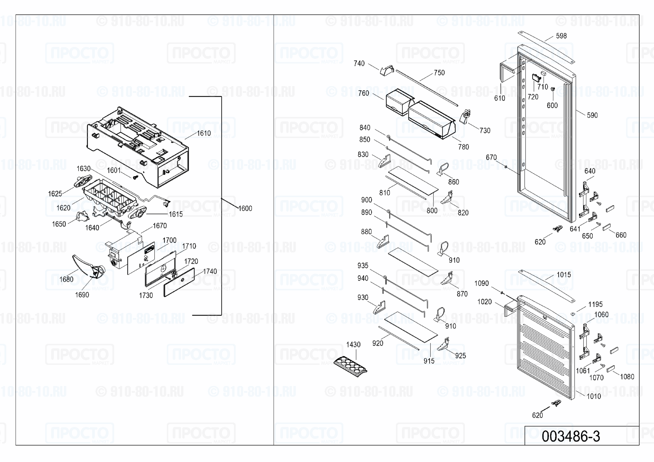 Взрыв-схема холодильника Liebherr CNes 4066-13C