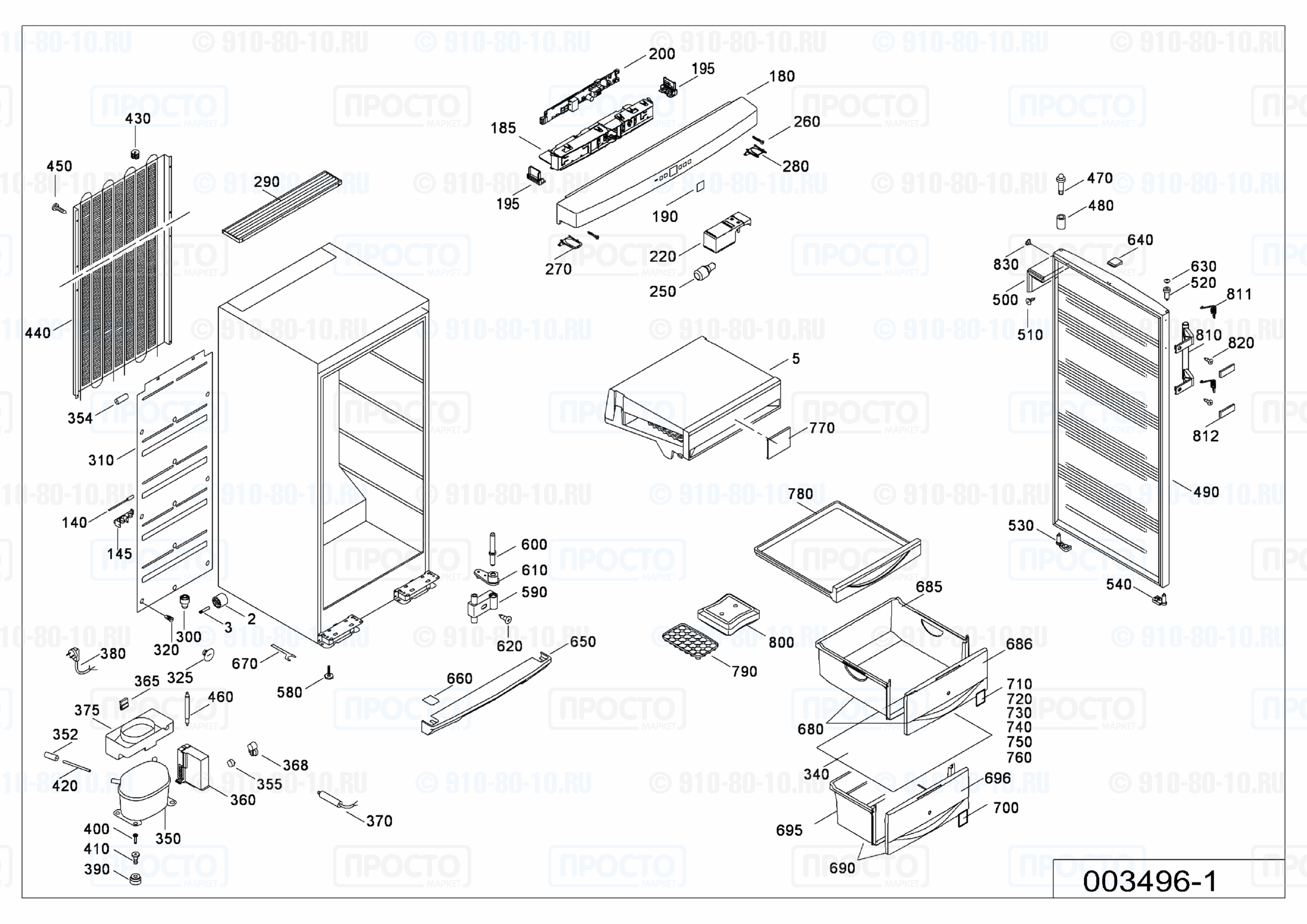 Взрыв-схема запчастей холодильника Liebherr GNP 3306-20
