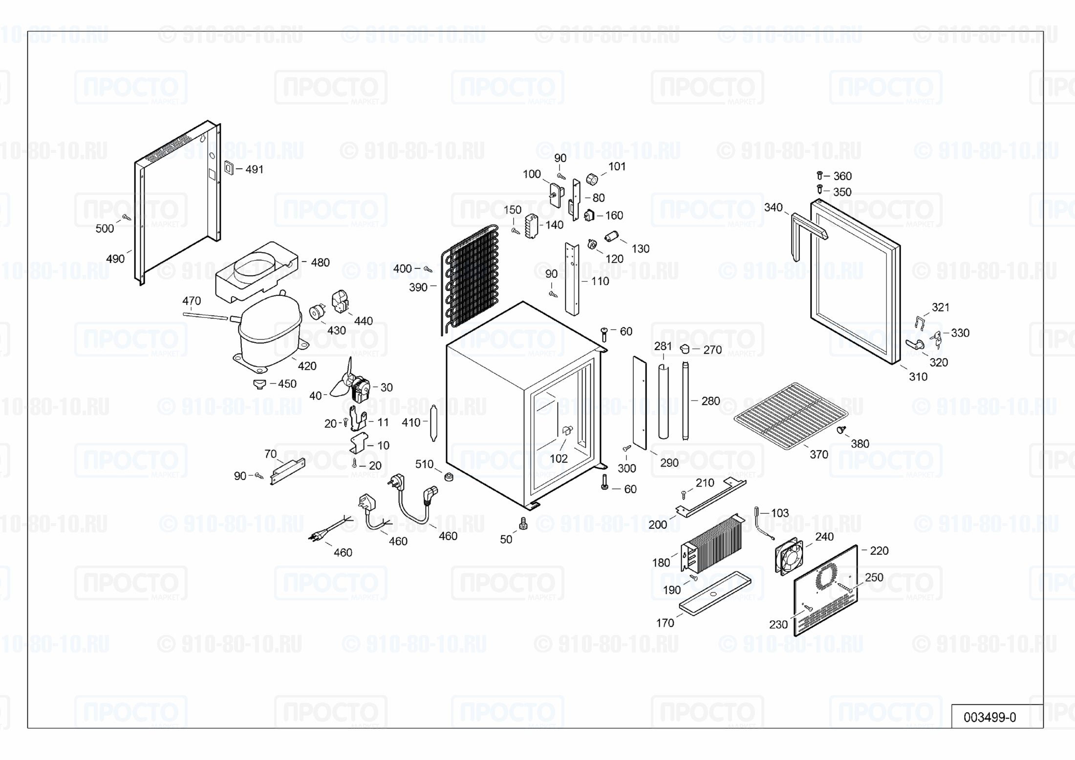 Взрыв-схема запчастей холодильника Liebherr FKv 302-25F