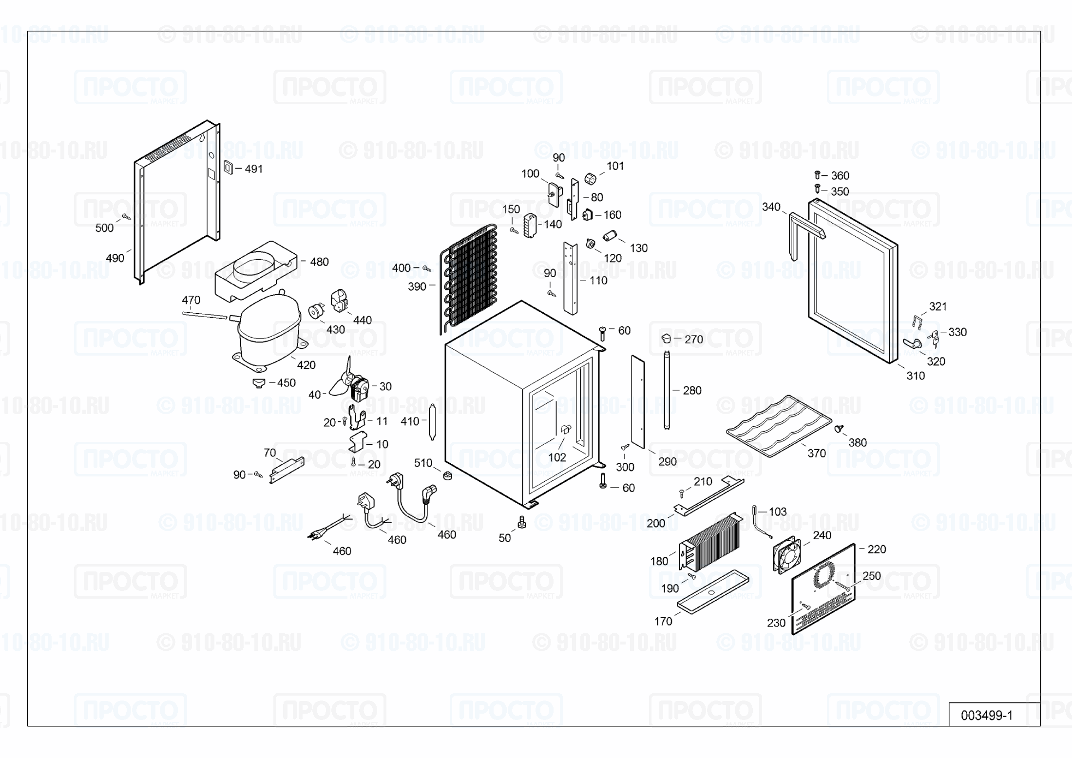 Взрыв-схема запчастей холодильника Liebherr FKv 302-27A