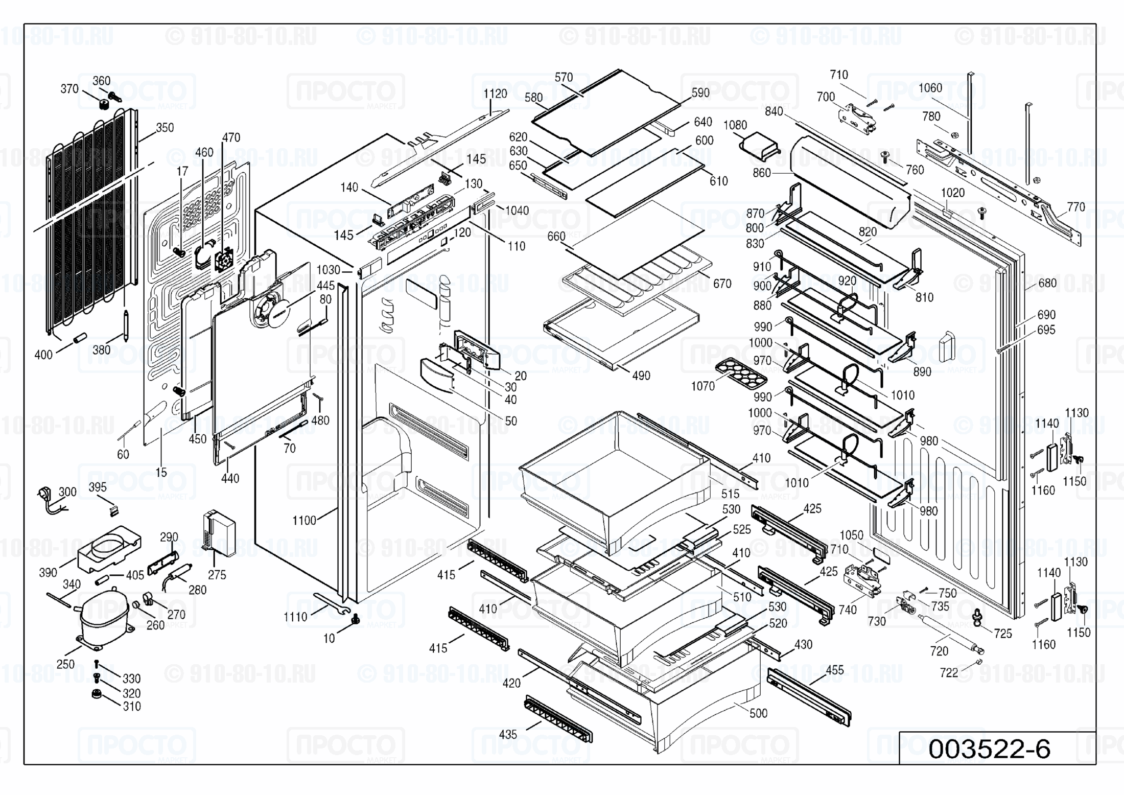 Взрыв-схема запчастей холодильника Liebherr IKB 3620-20
