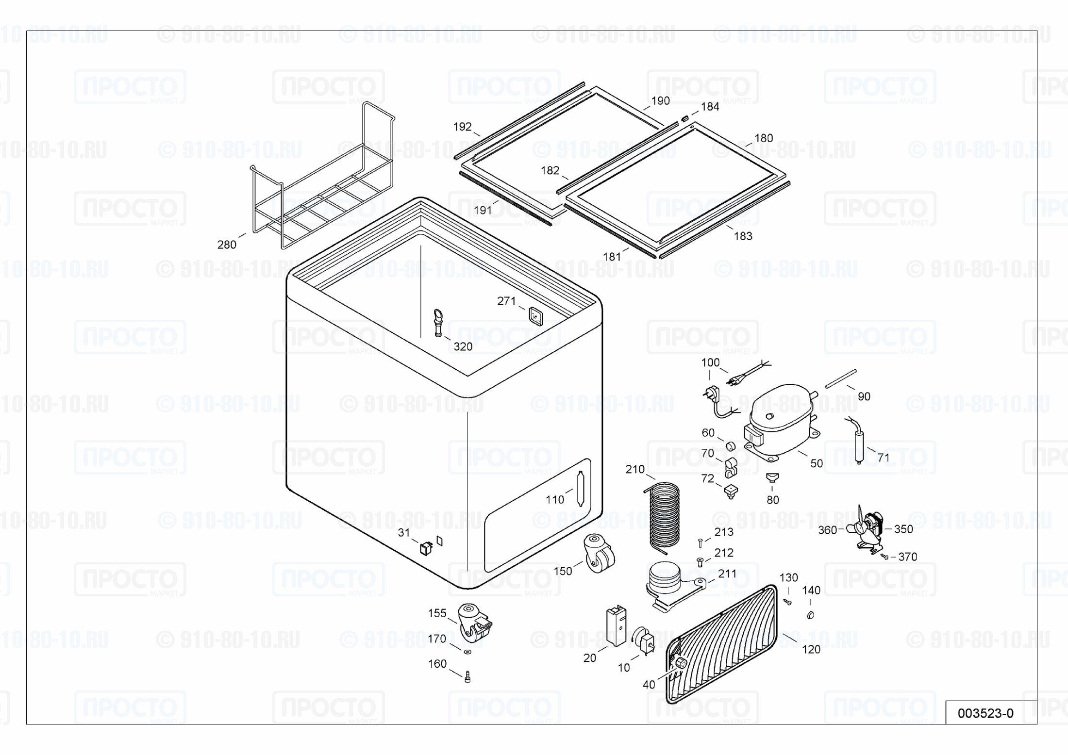 Взрыв-схема запчастей холодильника Liebherr GTE 5002-17B