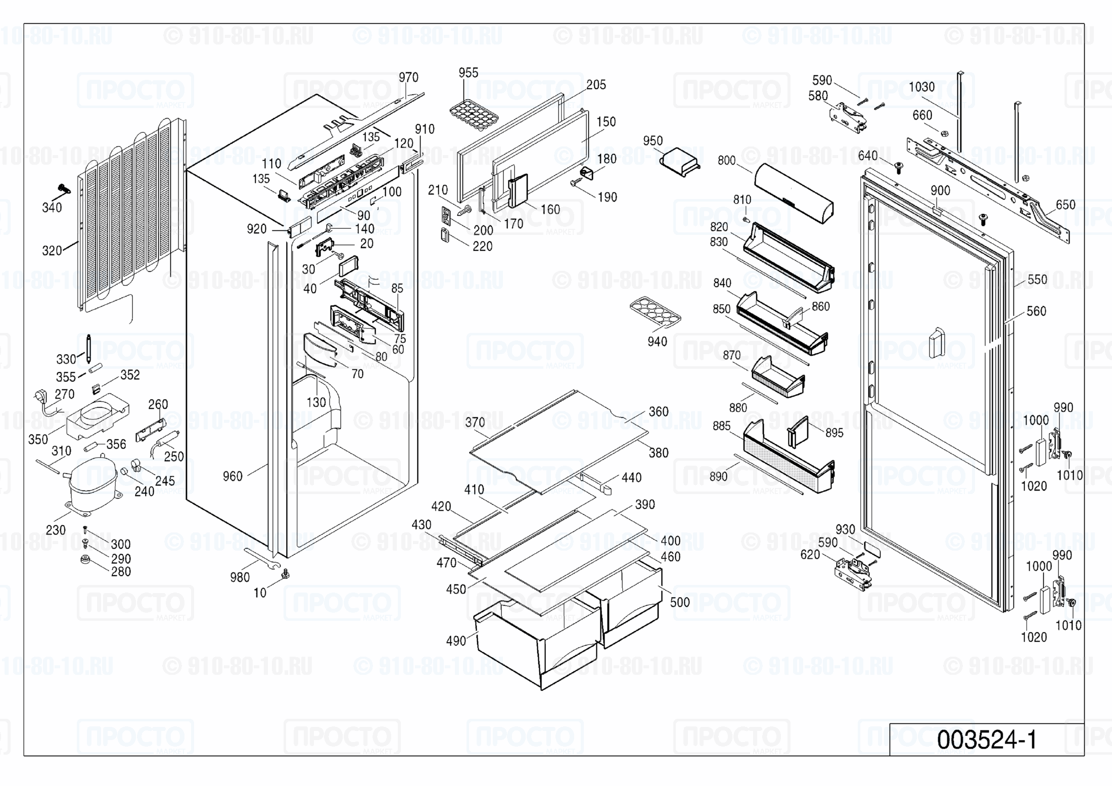 Взрыв-схема запчастей холодильника Liebherr IKP 2654-21A