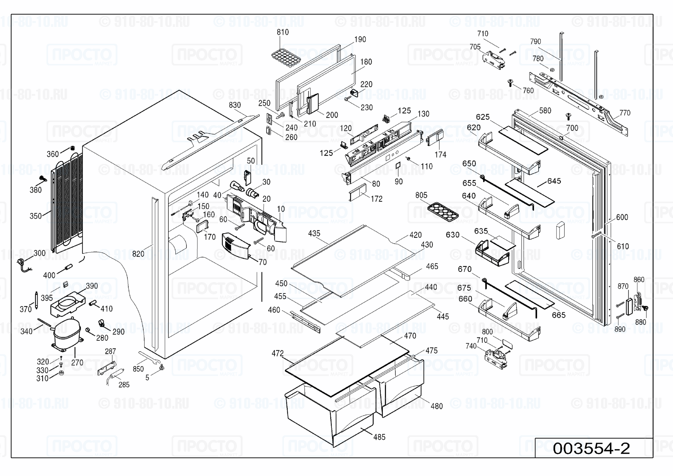 Взрыв-схема запчастей холодильника Liebherr IKP 2214-20A