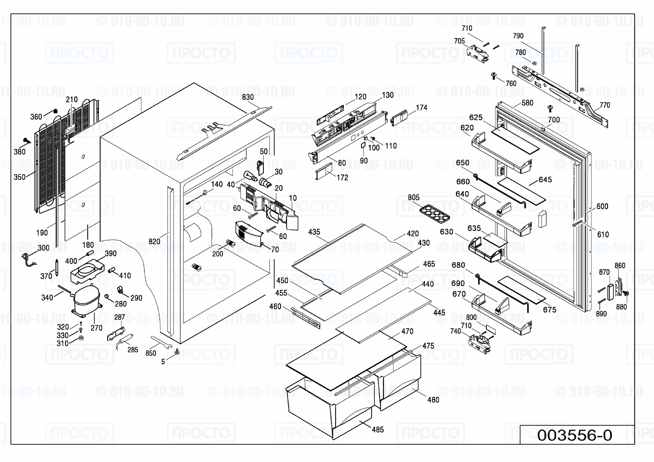 Взрыв-схема запчастей холодильника Liebherr IK 1700-21