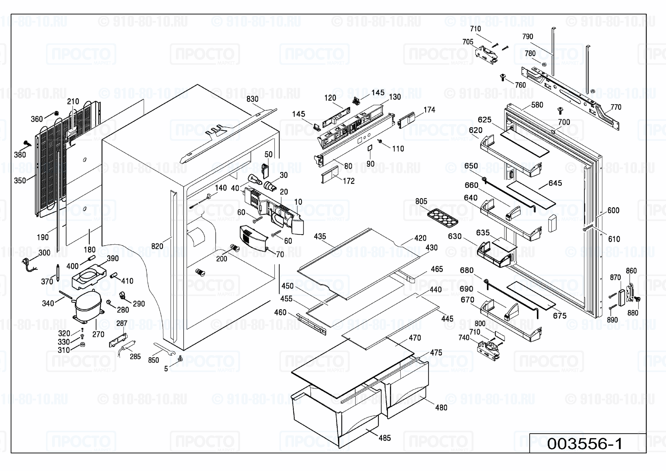 Взрыв-схема запчастей холодильника Liebherr IK 1710-21A