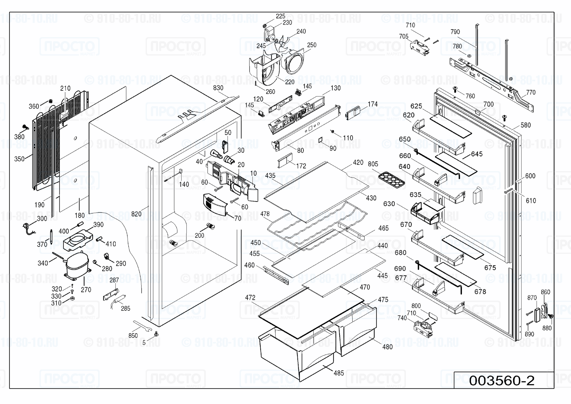 Взрыв-схема запчастей холодильника Liebherr IK 2810-21D