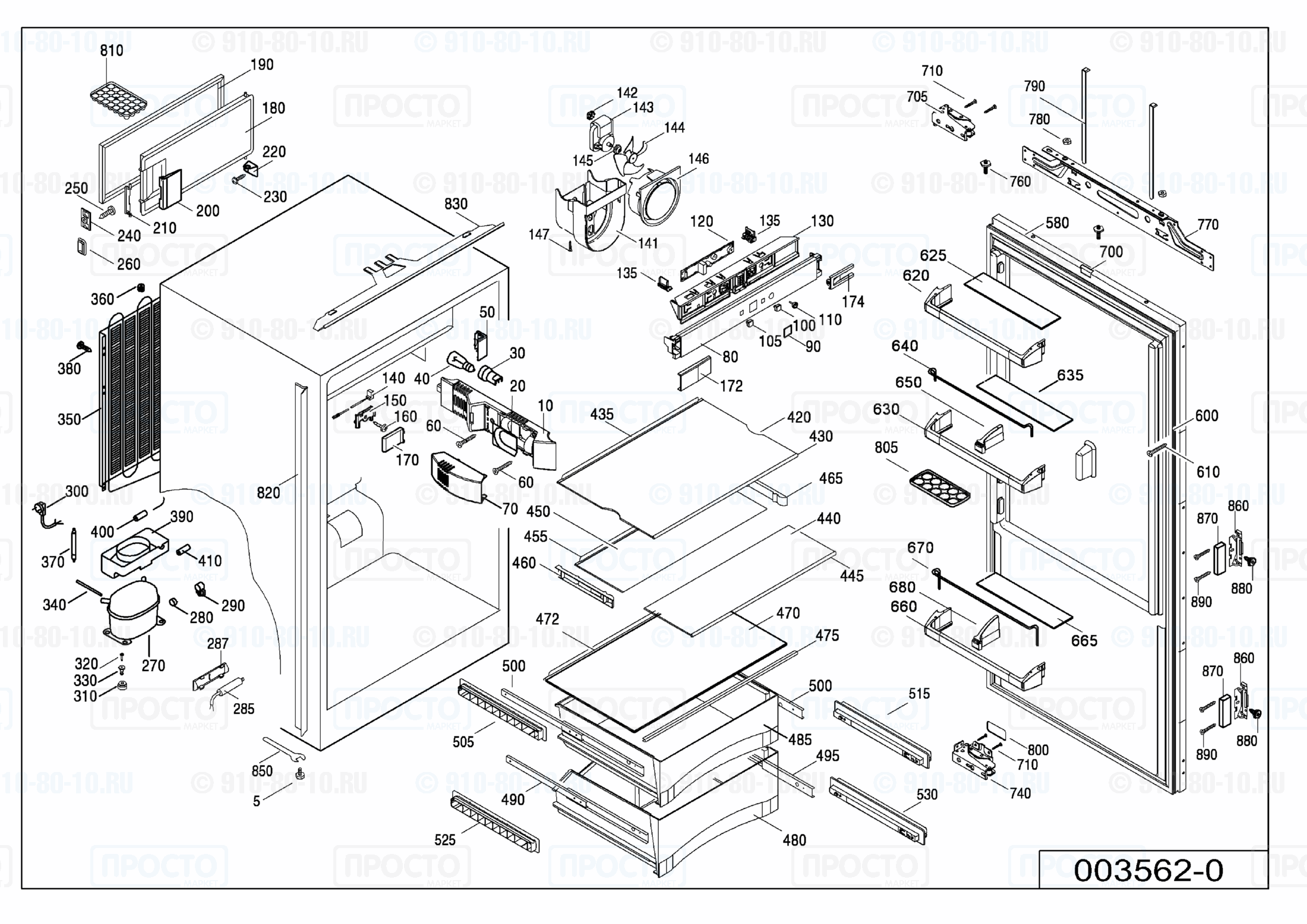 Взрыв-схема запчастей холодильника Liebherr IK 3414-21