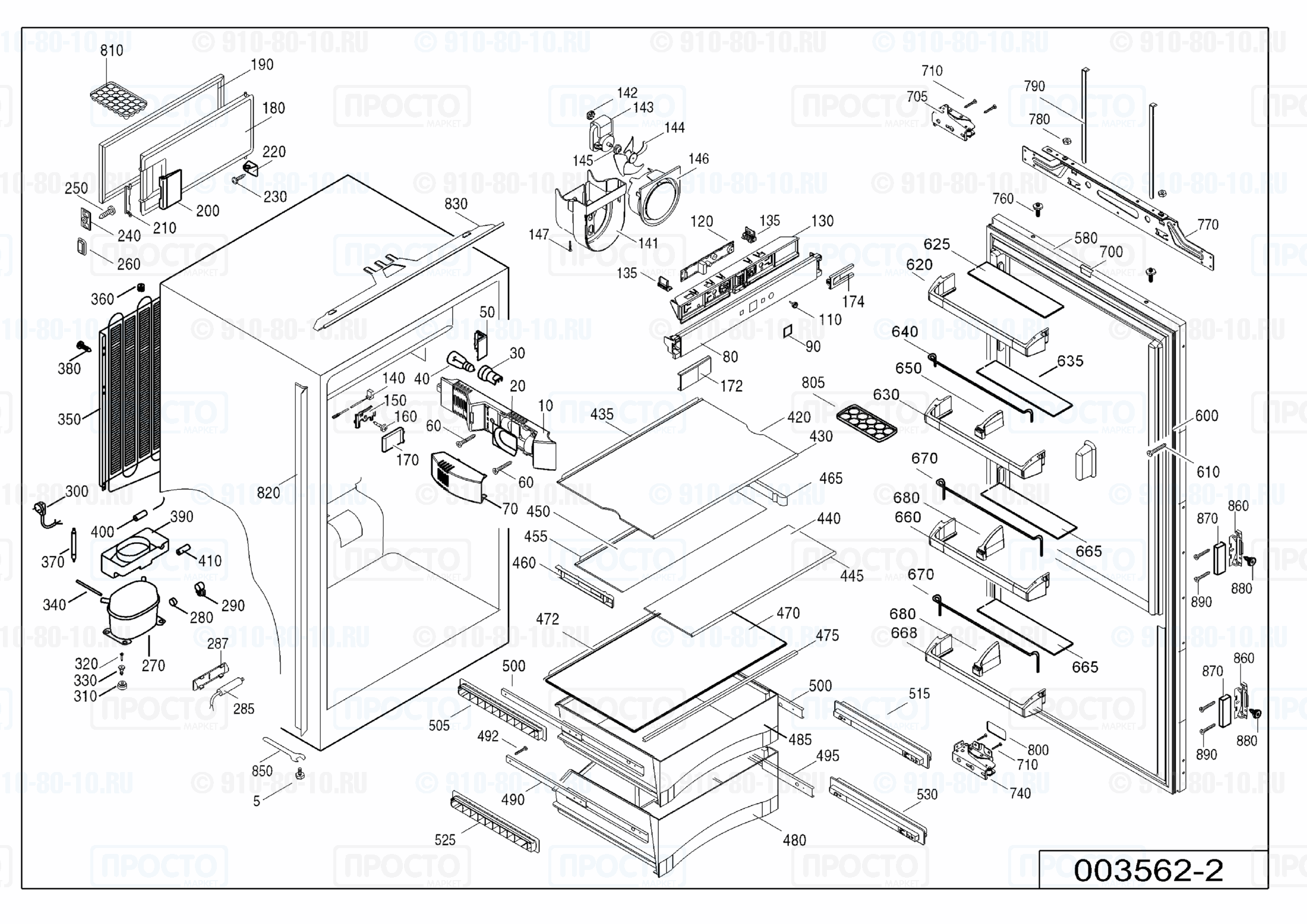 Взрыв-схема запчастей холодильника Liebherr IK 3414-21E
