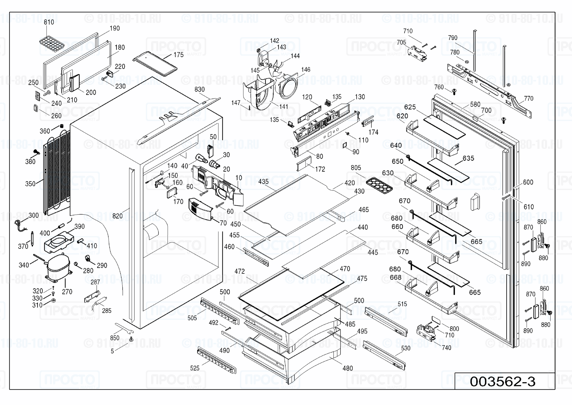 Взрыв-схема запчастей холодильника Liebherr IK 3414-21F