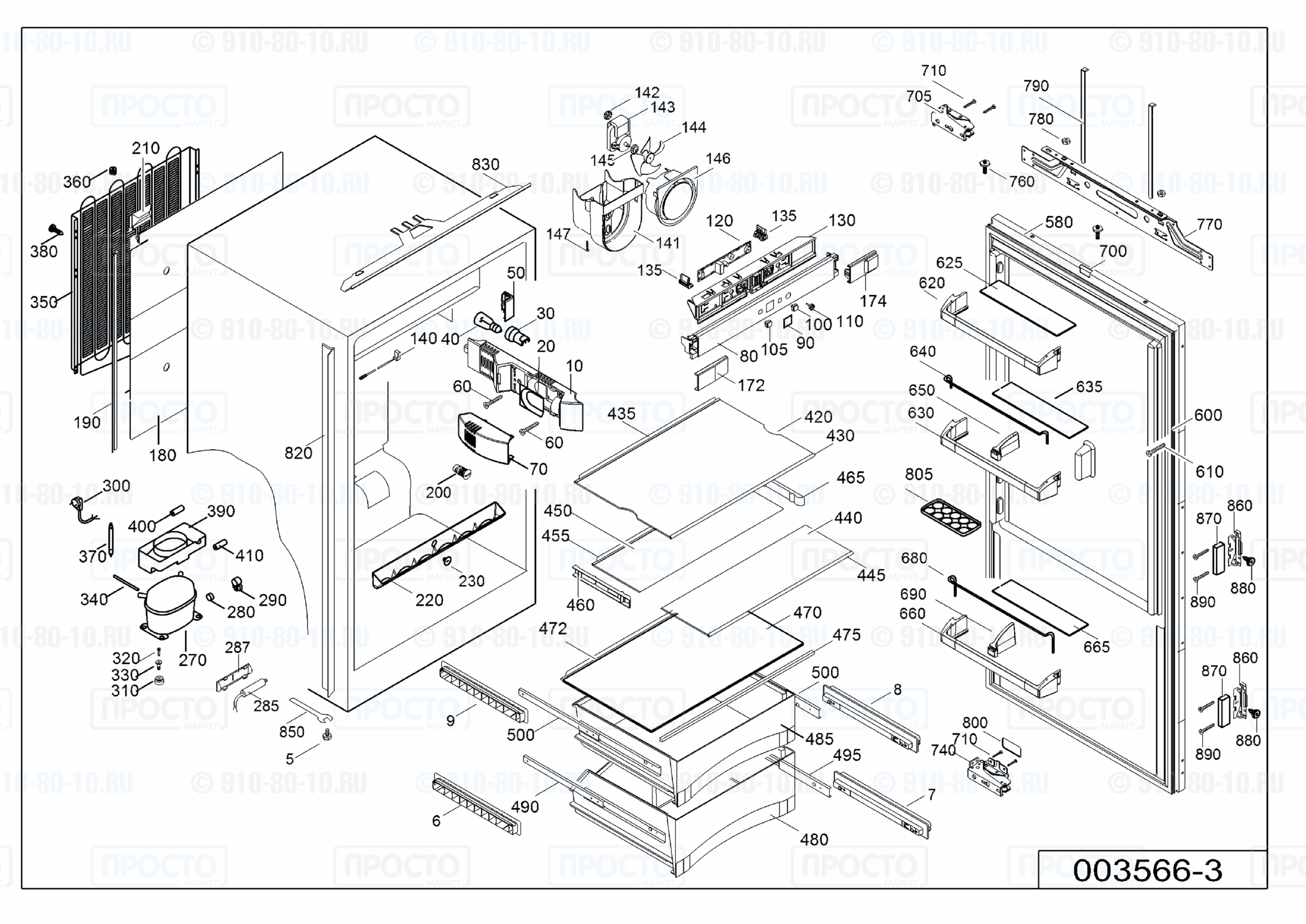 Взрыв-схема запчастей холодильника Liebherr IK 3620-20