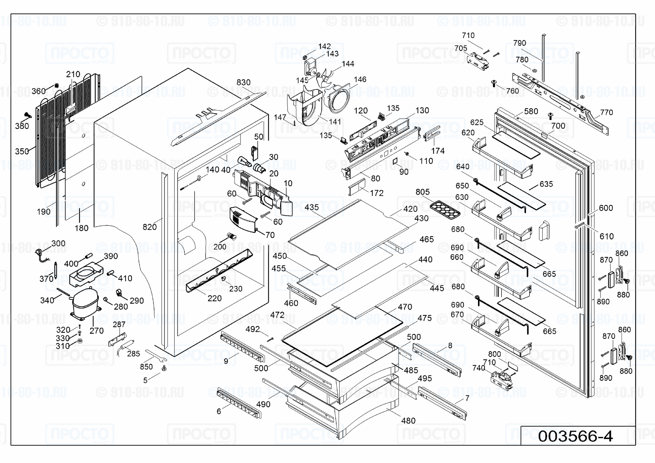 Взрыв-схема запчастей холодильника Liebherr IK 3620-20D