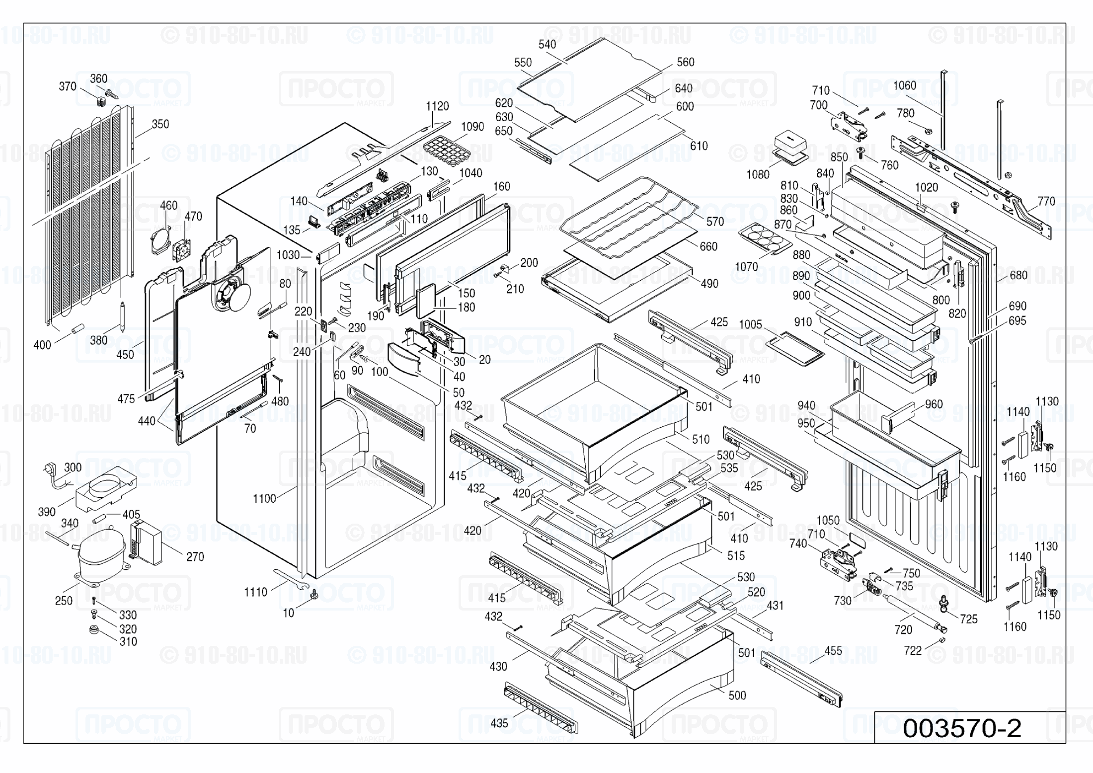Взрыв-схема запчастей холодильника Liebherr IKB 3424-20G