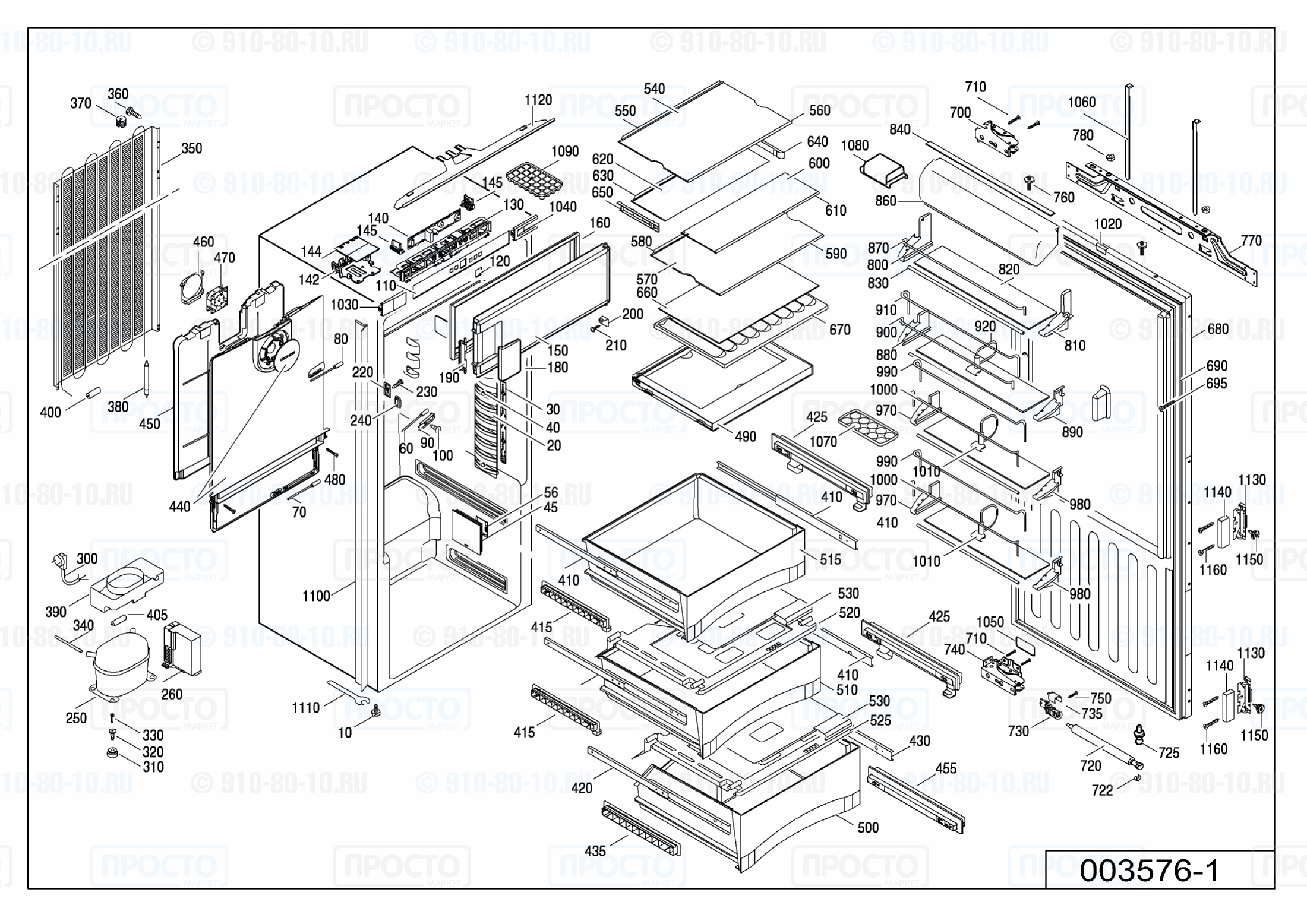 Взрыв-схема запчастей холодильника Liebherr IKB 3464-20B