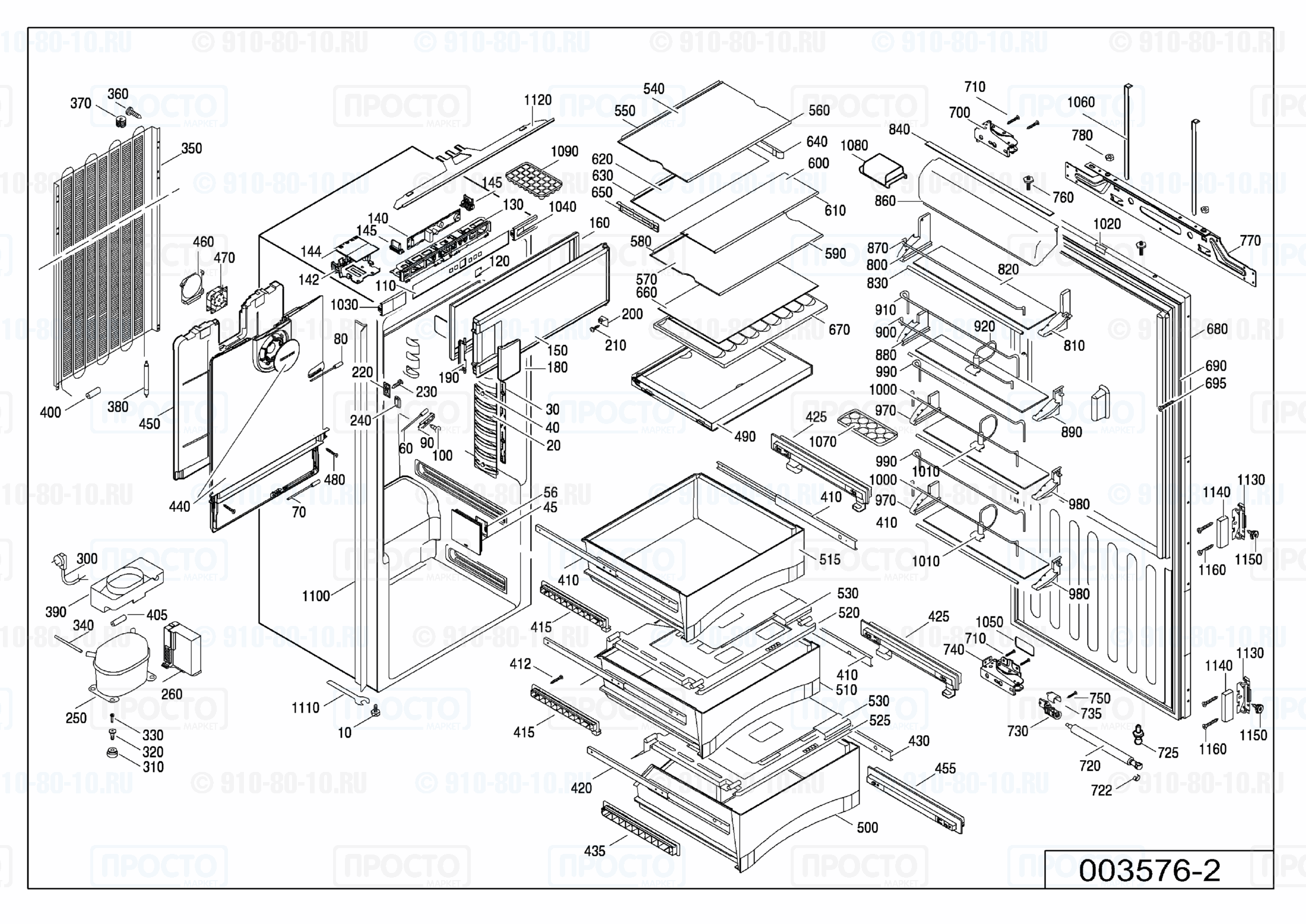 Взрыв-схема запчастей холодильника Liebherr IKB 3464-20C