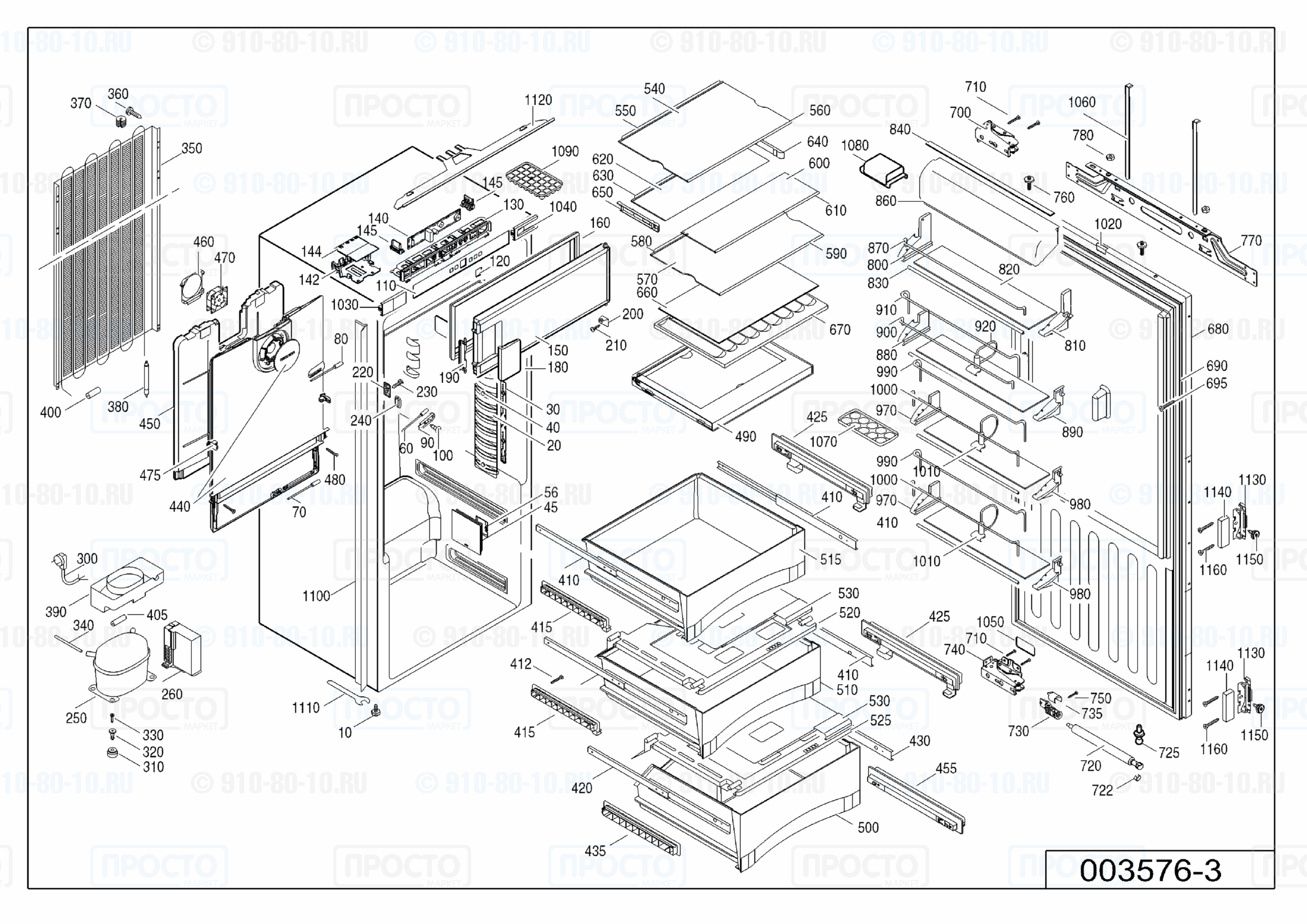Взрыв-схема запчастей холодильника Liebherr IKB 3464-20F
