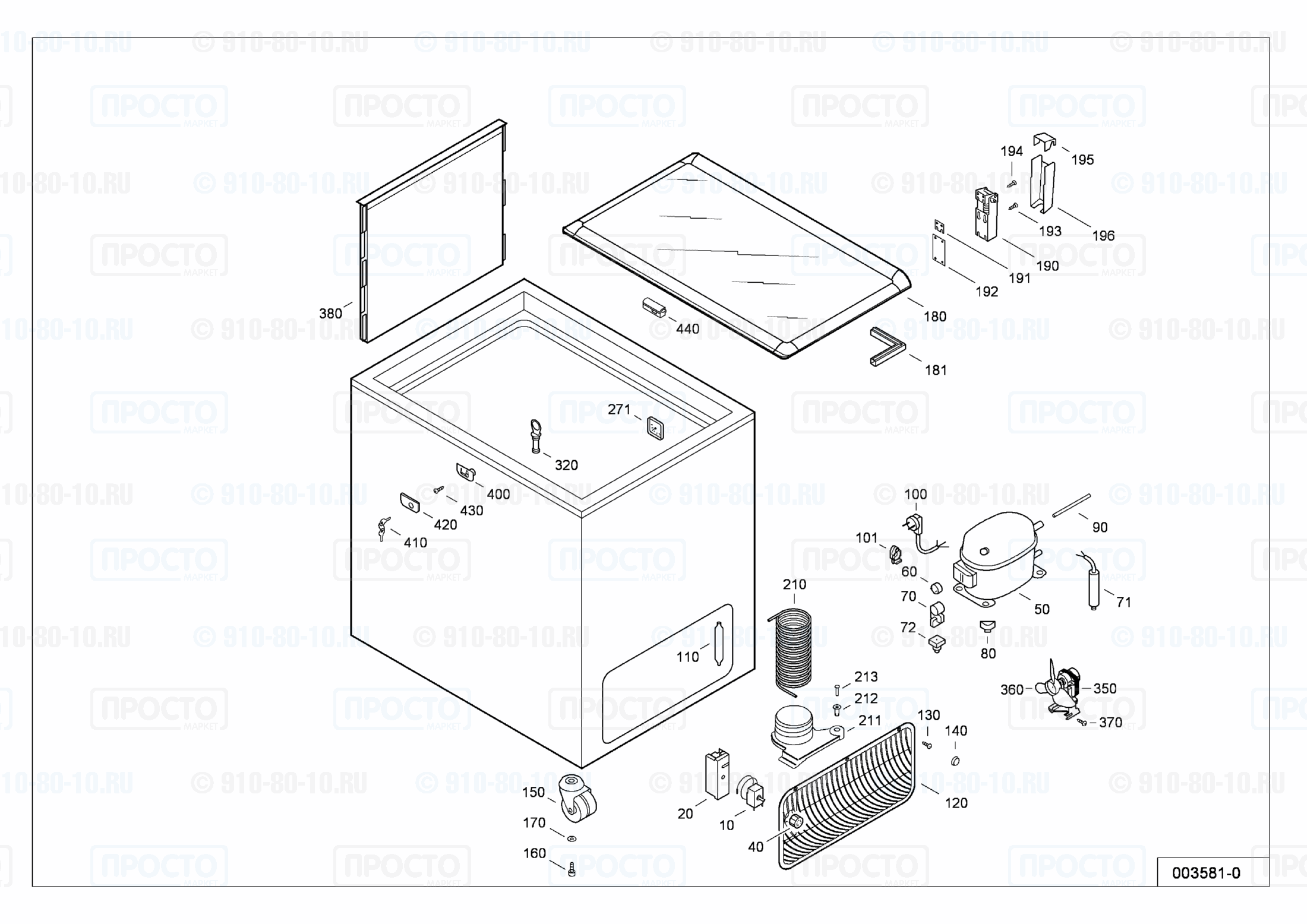 Взрыв-схема запчастей холодильника Liebherr GTE 3004-16B