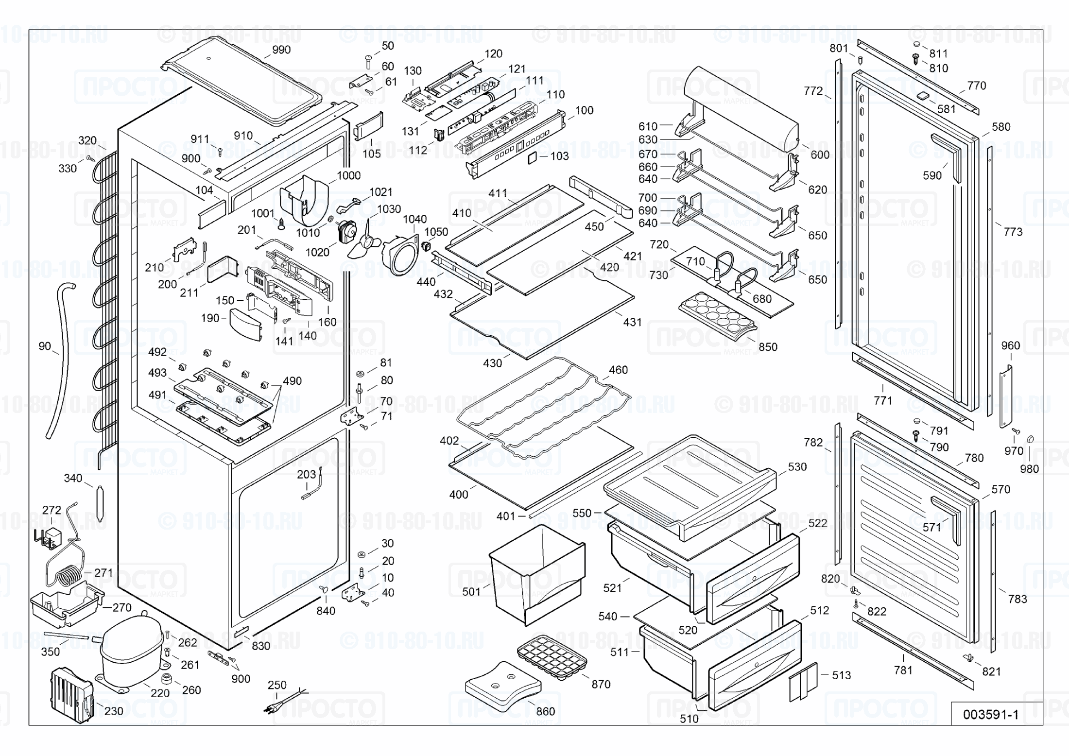 Взрыв-схема холодильника Liebherr ECPc 2856-20