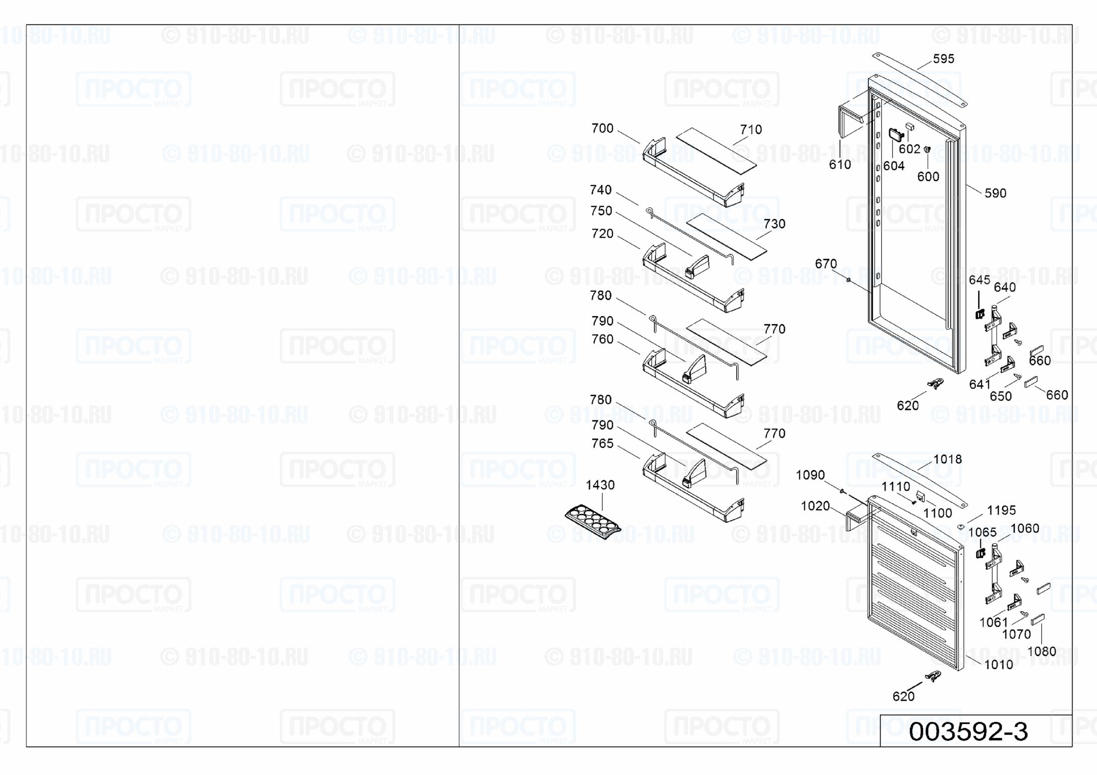 Взрыв-схема холодильника Liebherr CUNesf 3503-21B