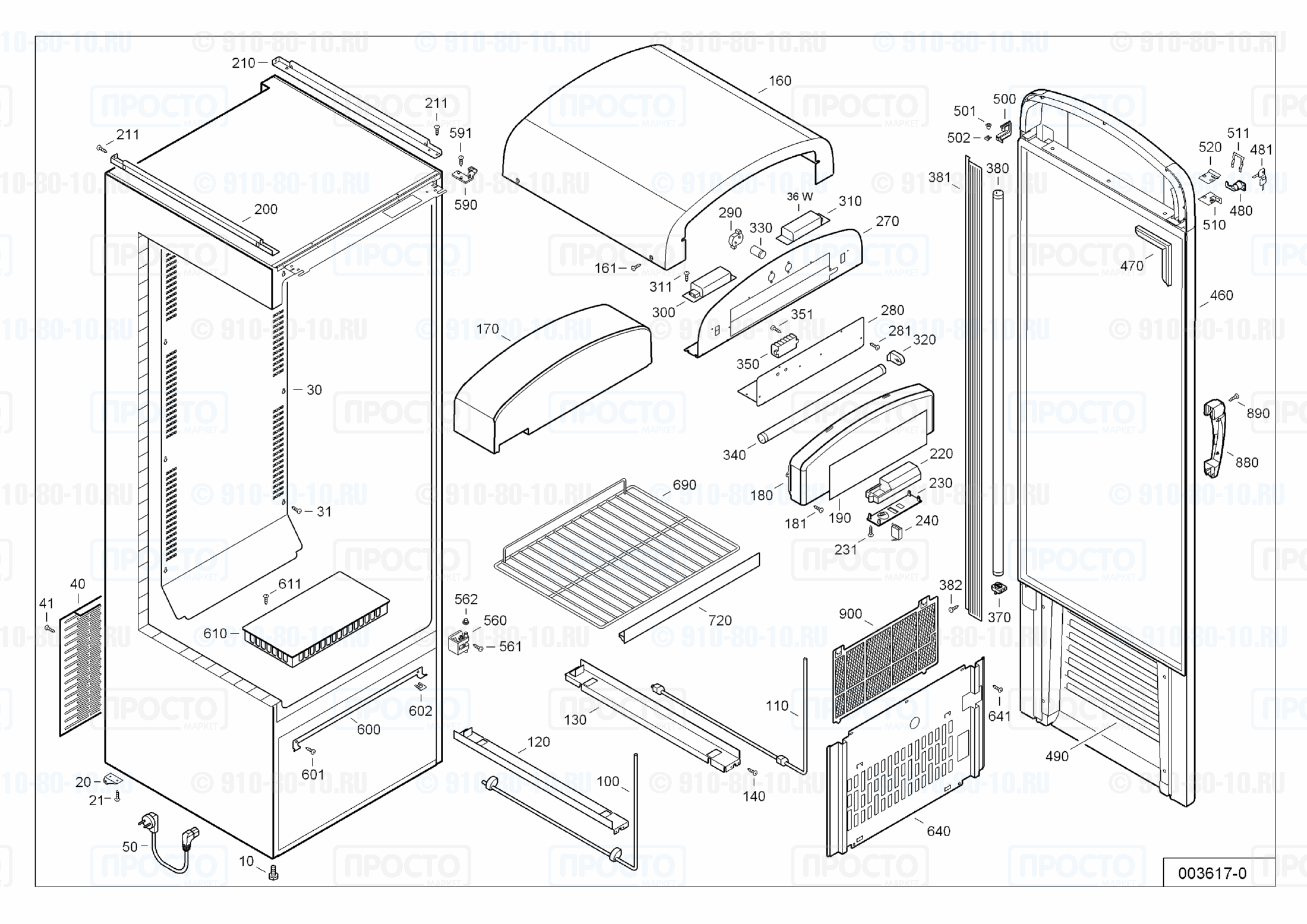 Взрыв-схема холодильника Liebherr RC 3412-10A