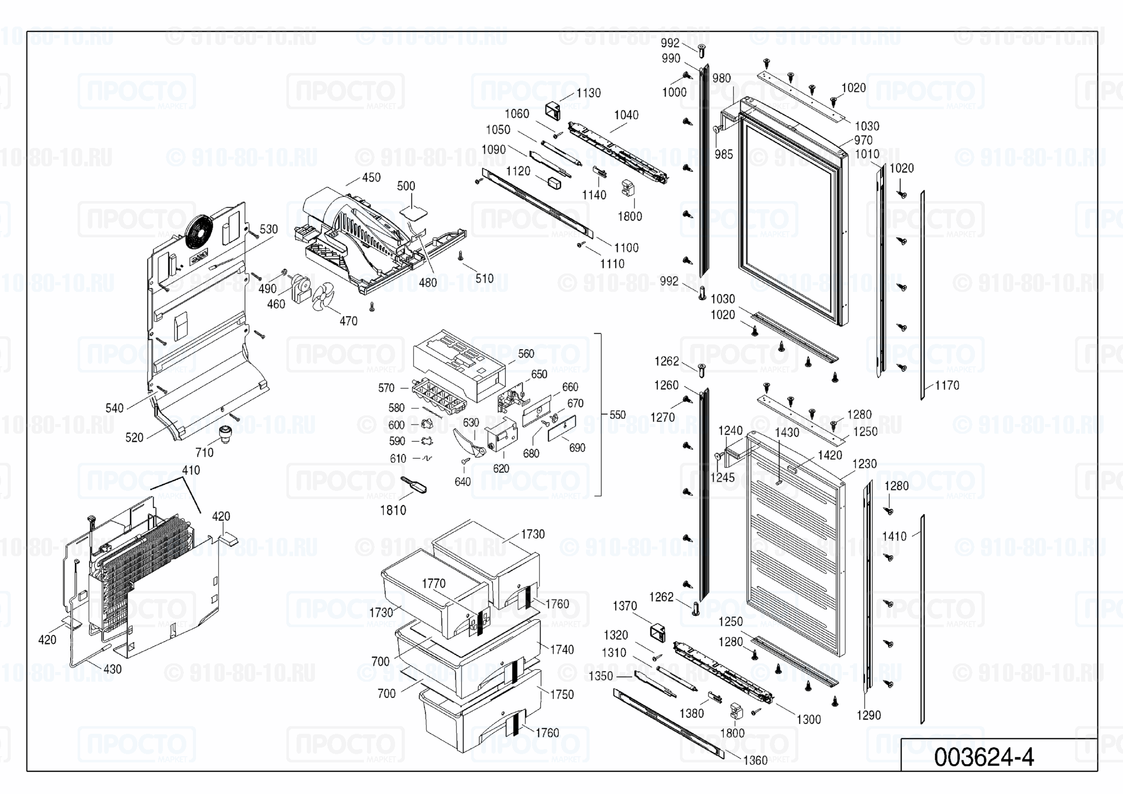 Взрыв-схема холодильника Liebherr EBN 3256-10C