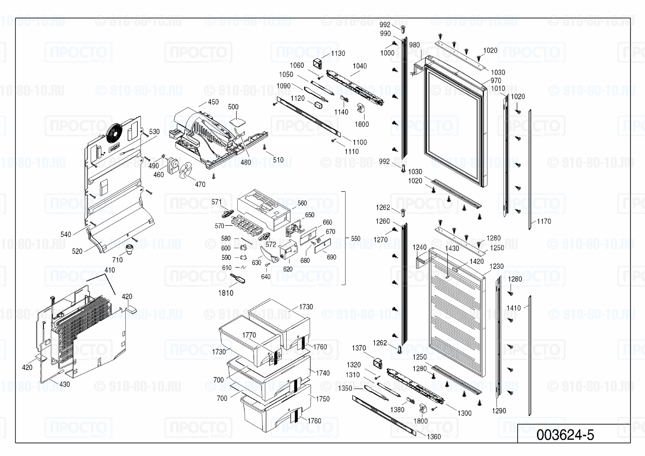 Взрыв-схема холодильника Liebherr EBN 3256-11E