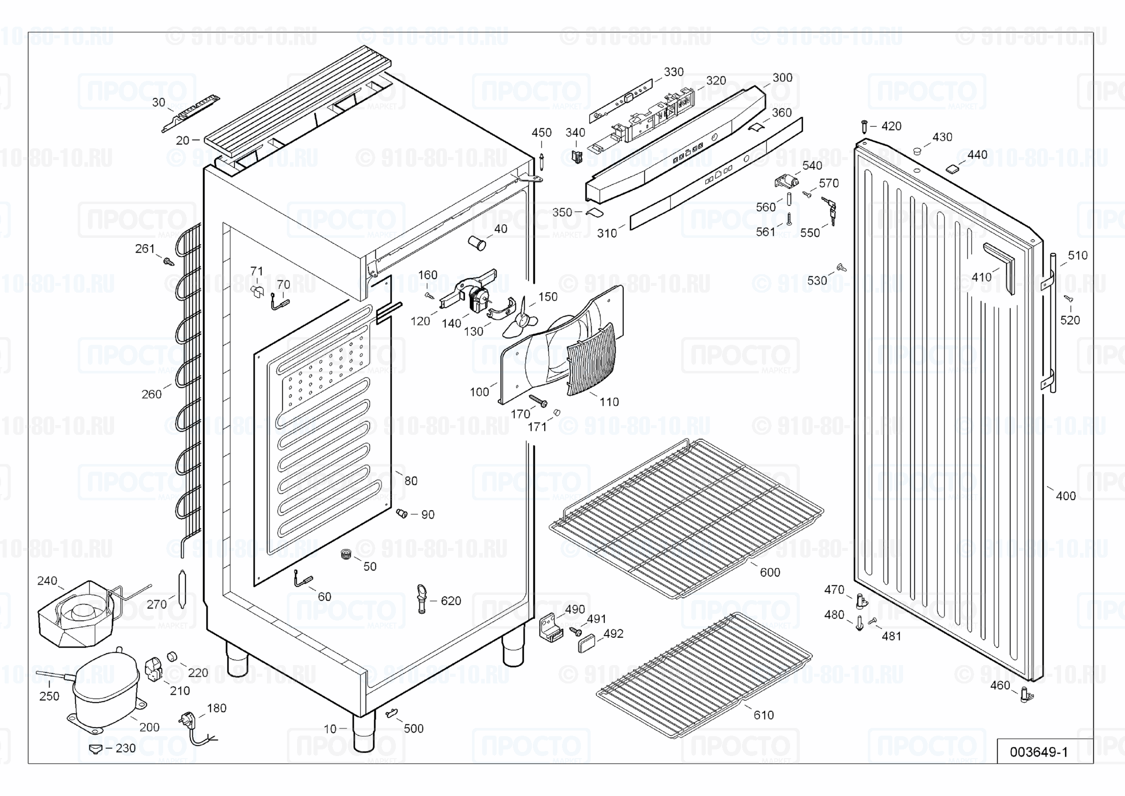 Взрыв-схема запчастей холодильника Liebherr GKv 5760-22C