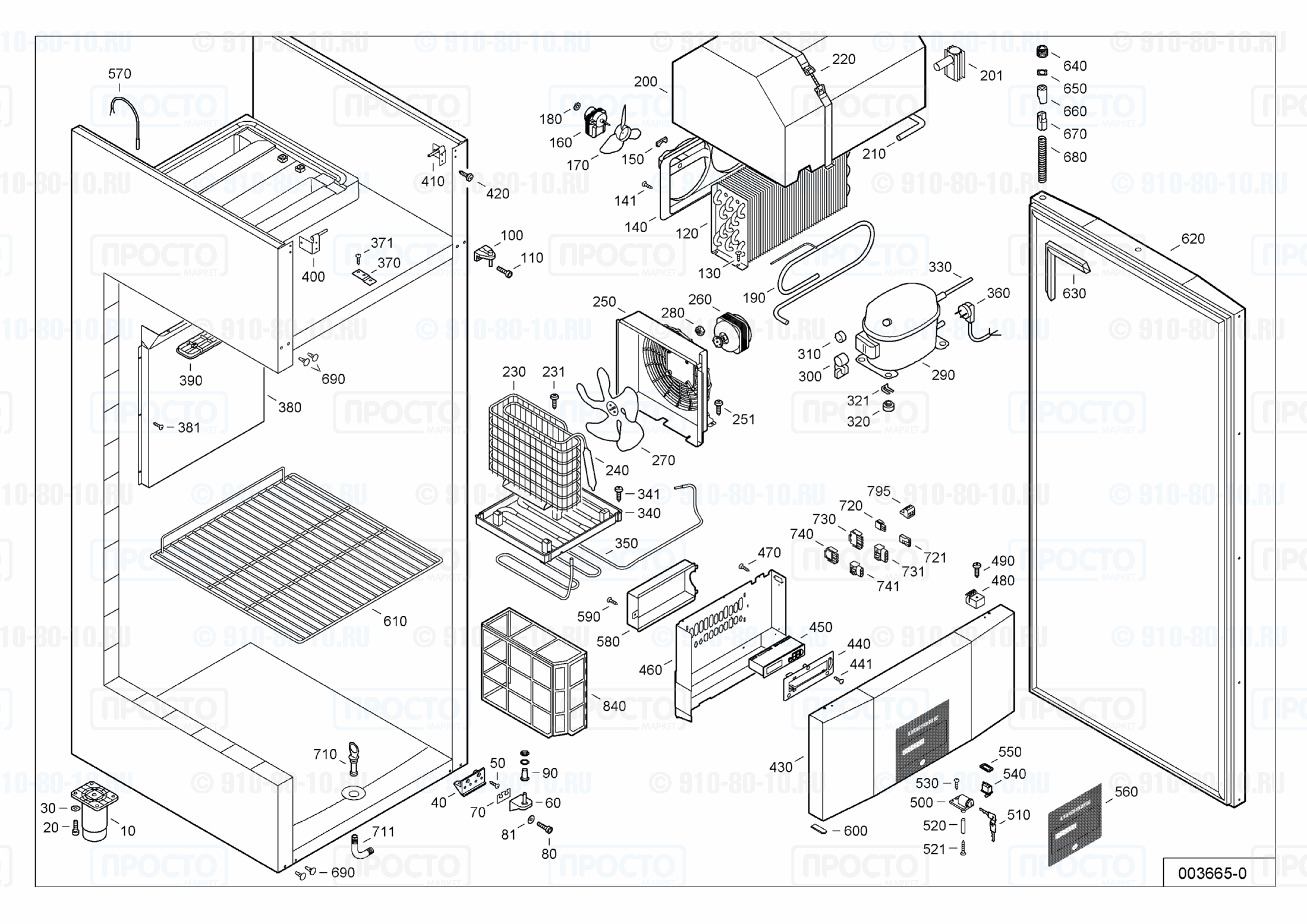 Взрыв-схема запчастей холодильника Liebherr GKPv 6520-11