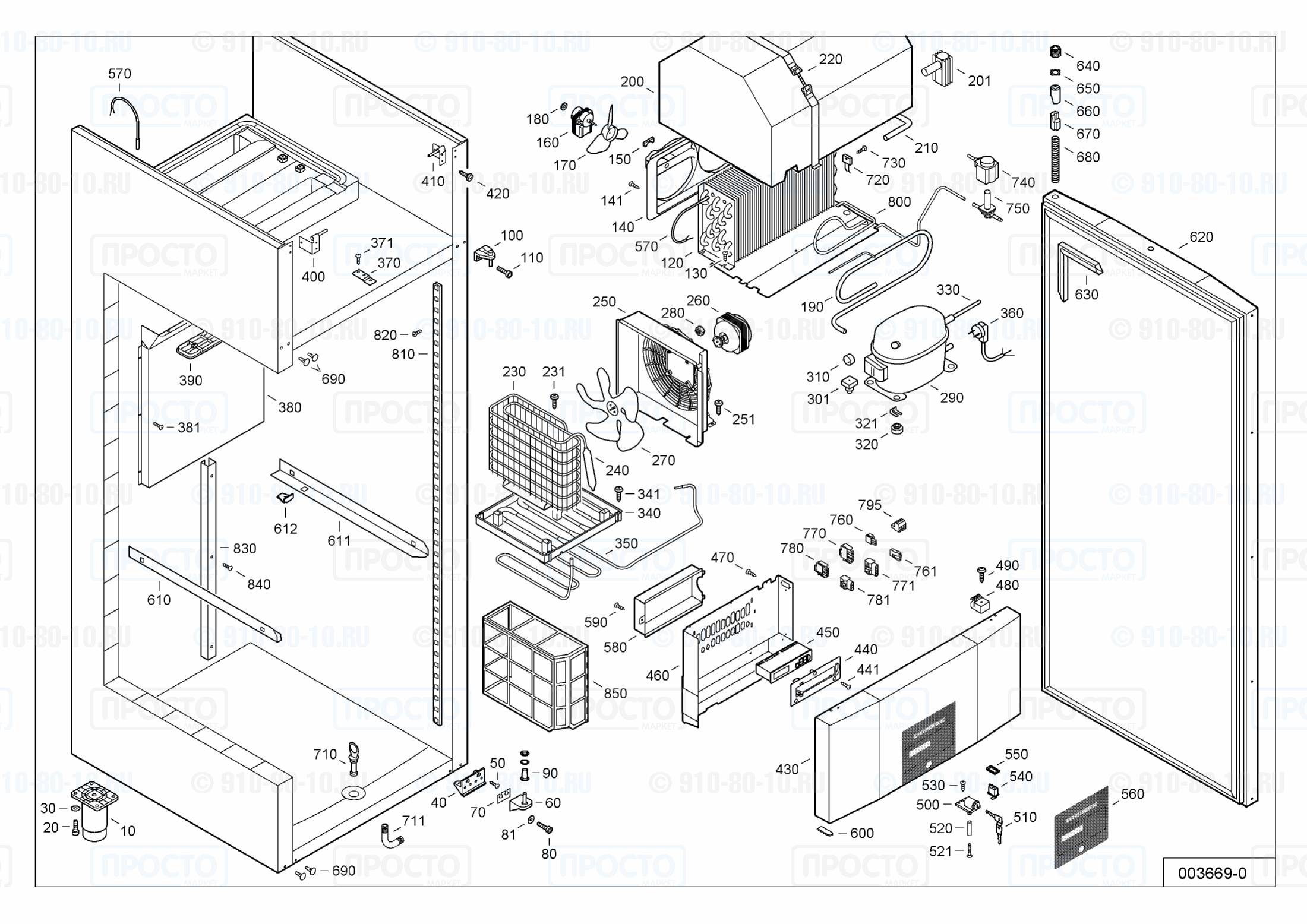 Взрыв-схема запчастей холодильника Liebherr BKPv 8470-10