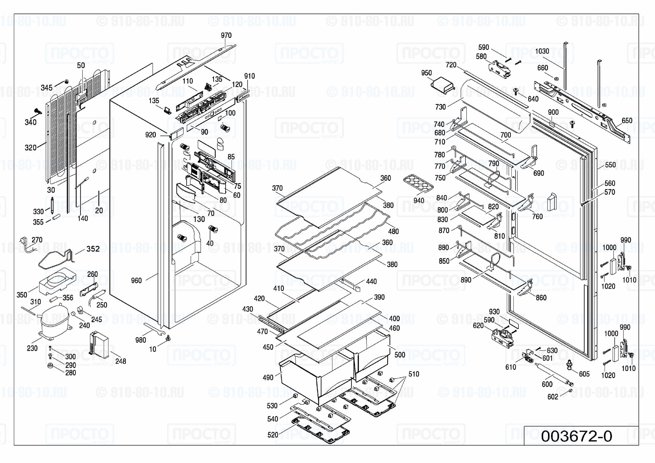 Взрыв-схема запчастей холодильника Liebherr IKP 2460-20A